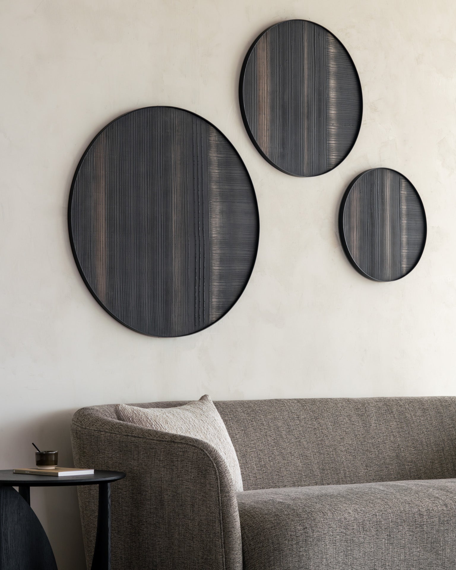 Layered Clay Wall Art - Black