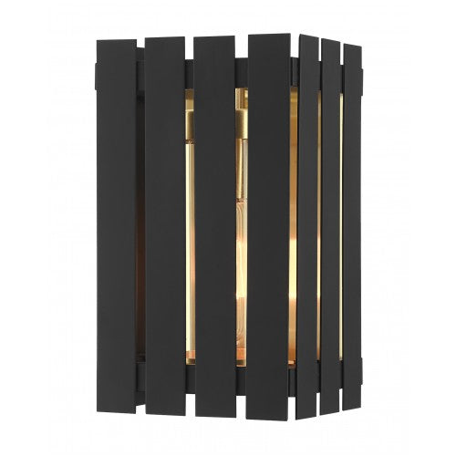 Greenwich Small Outdoor Wall Lantern-Livex Lighting-LIVEX-20751-04-Outdoor Wall SconcesBlack with Satin Brass-1-France and Son