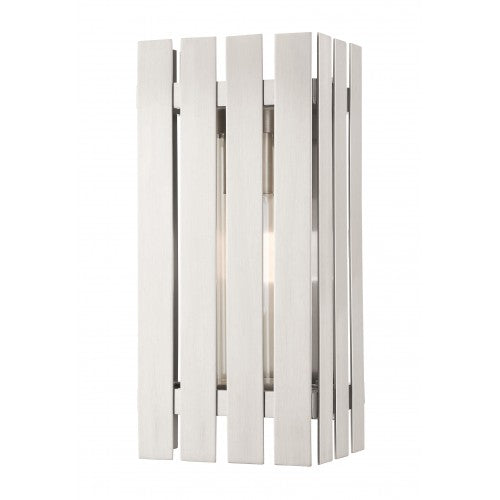 Greenwich - 1 Light Outdoor Wall Lantern-Livex Lighting-LIVEX-20752-91-Outdoor Post LanternsBrushed Nickel-3-France and Son