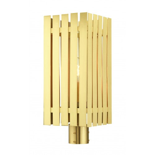 Greenwich - 1 Light Outdoor Post Top Lantern-Livex Lighting-LIVEX-20756-12-Outdoor Post LanternsSatin Brass-2-France and Son