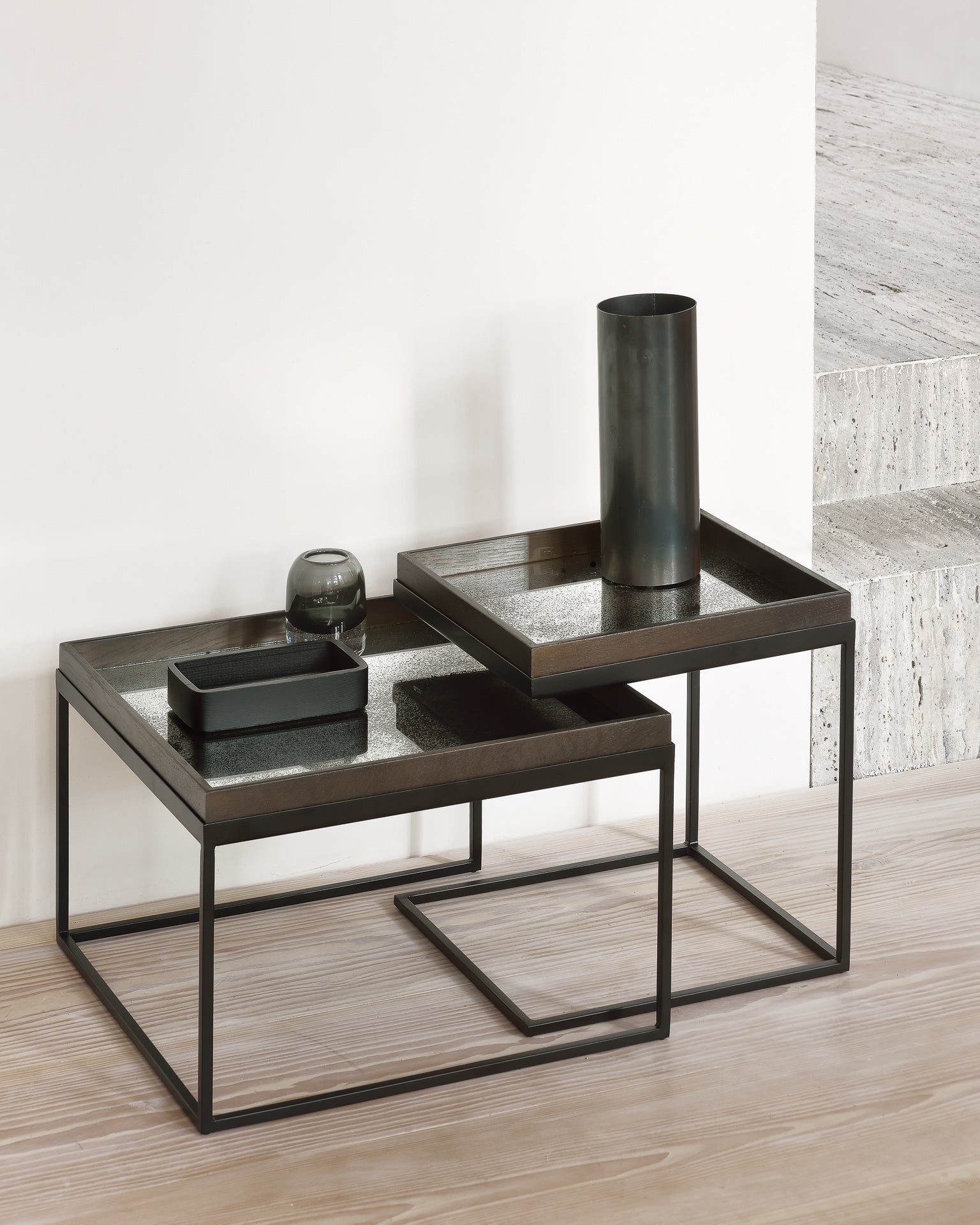 Tray Coffee Table Set - Black