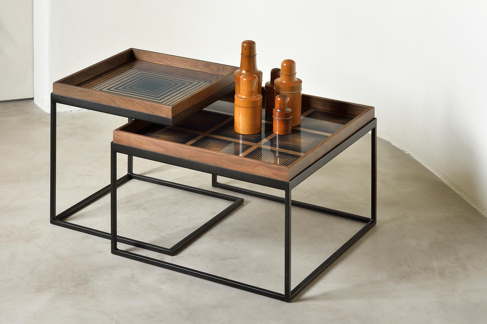 Tray Coffee Table Set - Black