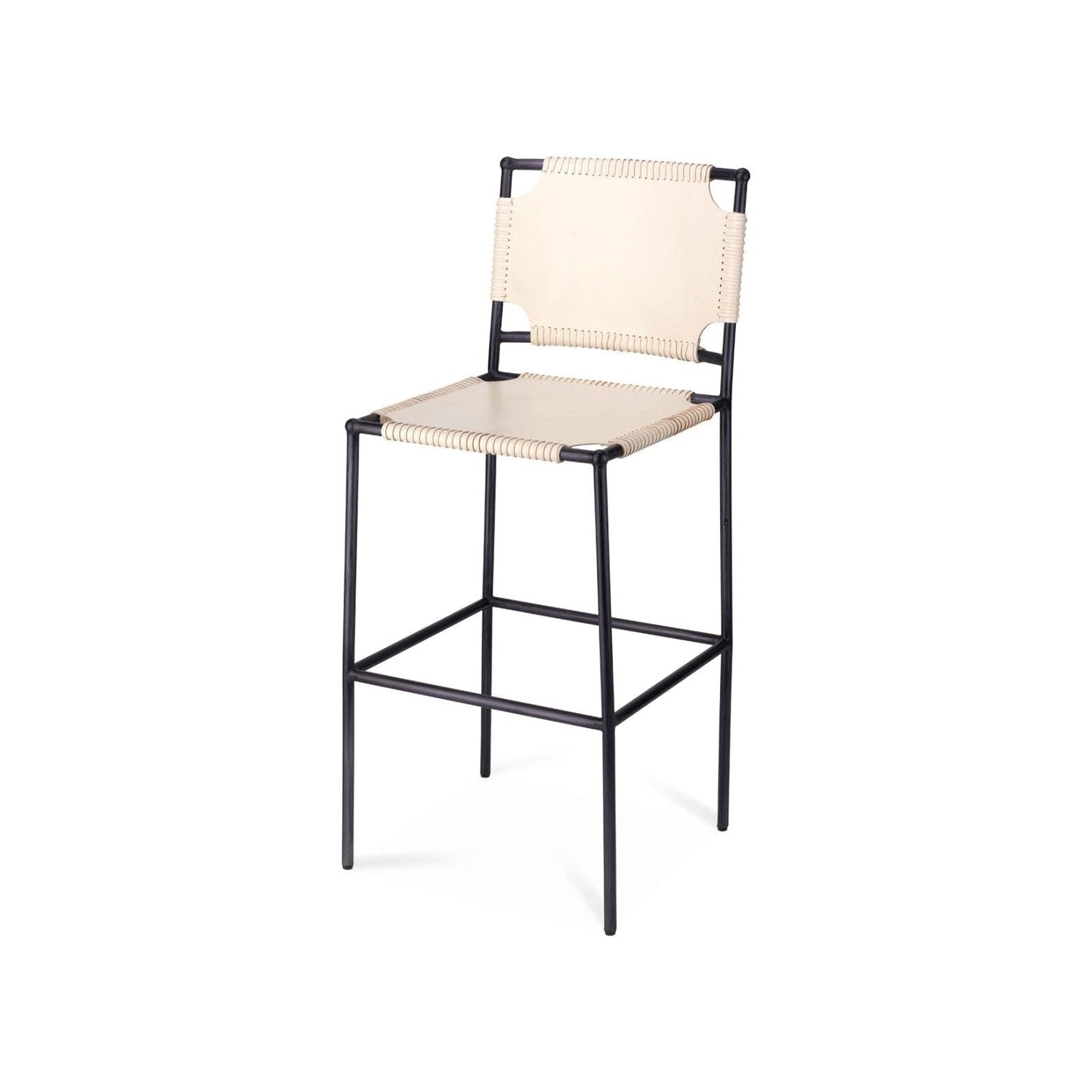 Asher Bar Stool-Jamie Young-JAMIEYO-20ASHE-BSOW-1-Bar StoolsOff White-Black-1-France and Son