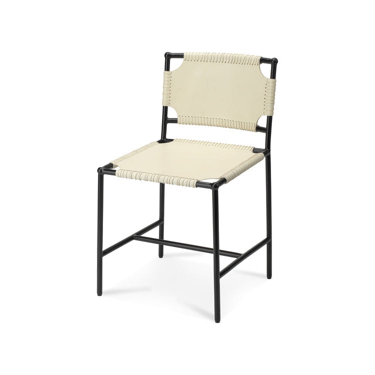 Asher Dining Chair-Jamie Young-JAMIEYO-20ASHE-DCWH-1-Dining ChairsOff White-Black-1-France and Son
