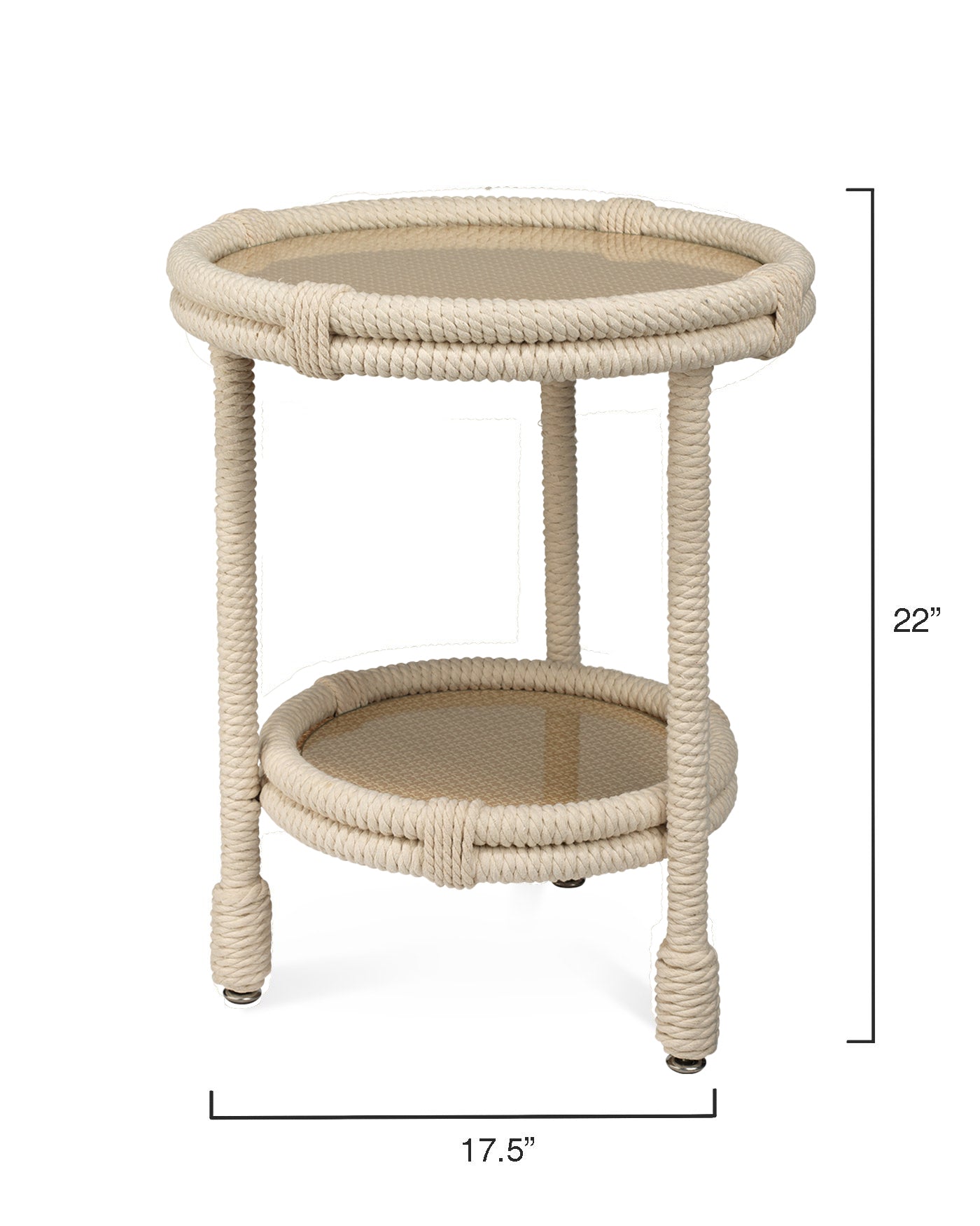 Delta Side Table in White Rope-Jamie Young-JAMIEYO-20DELT-STWH-Side Tables-4-France and Son