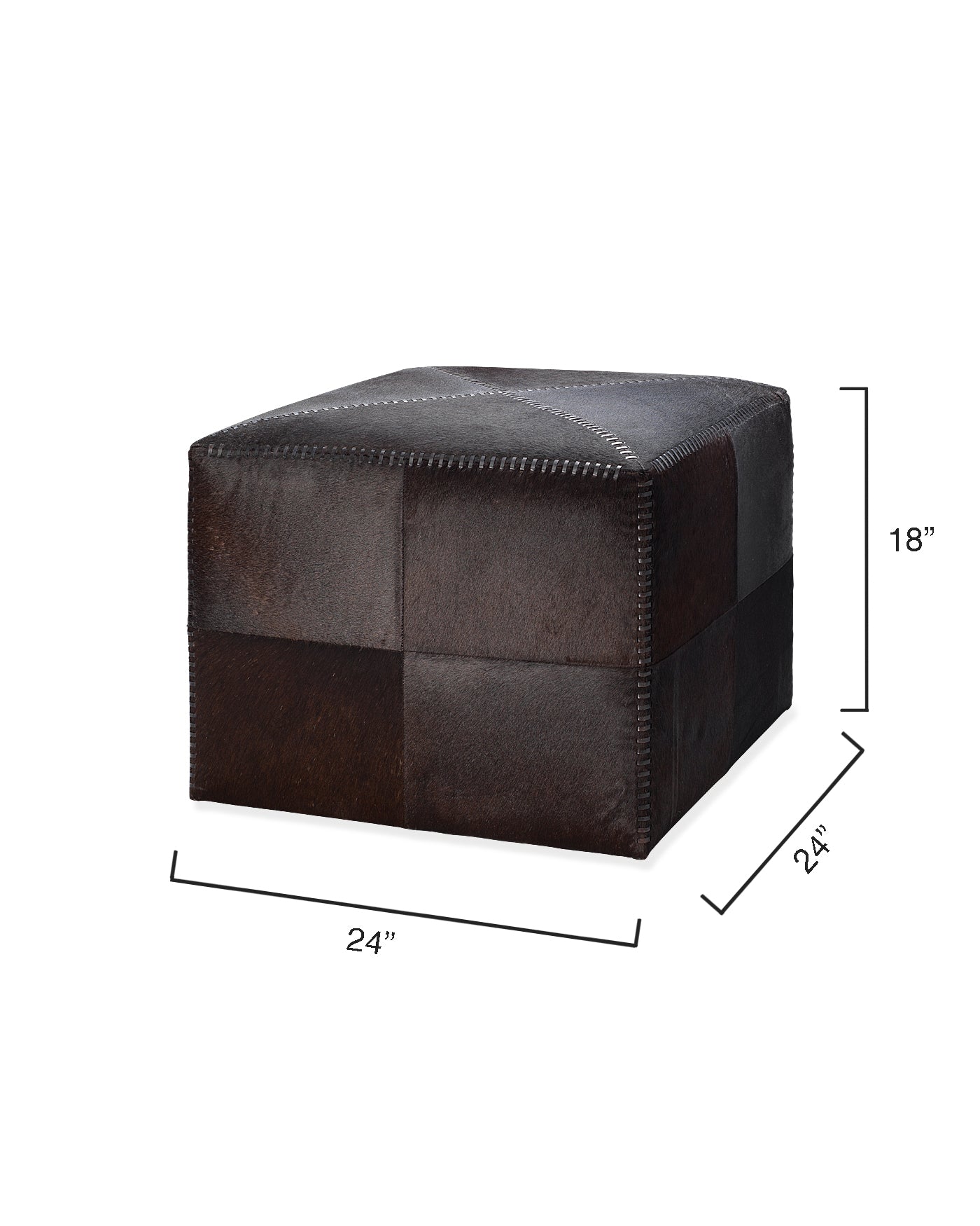 Large Ottoman Espresso Hide-Jamie Young-JAMIEYO-20OTTO-LGES-Stools & Ottomans-4-France and Son