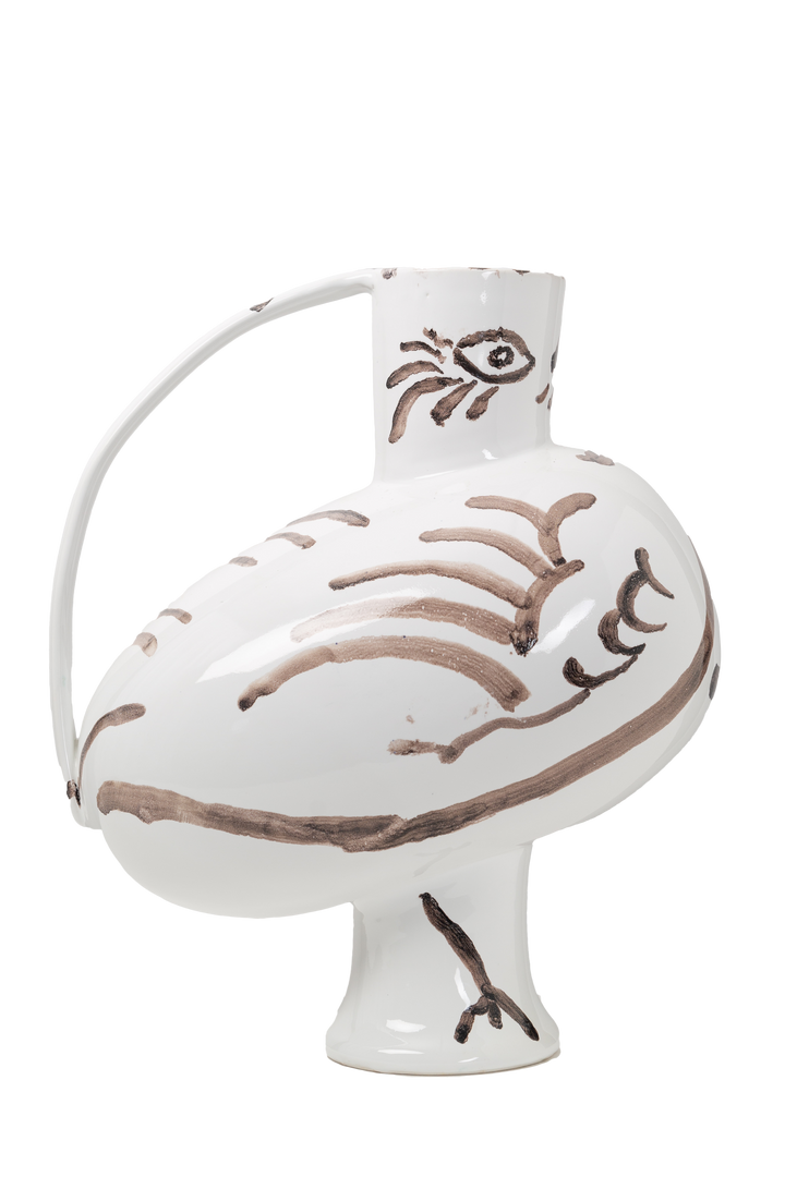 Pablo Pitcher-ABIGAILS-ABIGAILS-210003-Decorative ObjectsWhite w/ Dark Brown Decor-2-France and Son