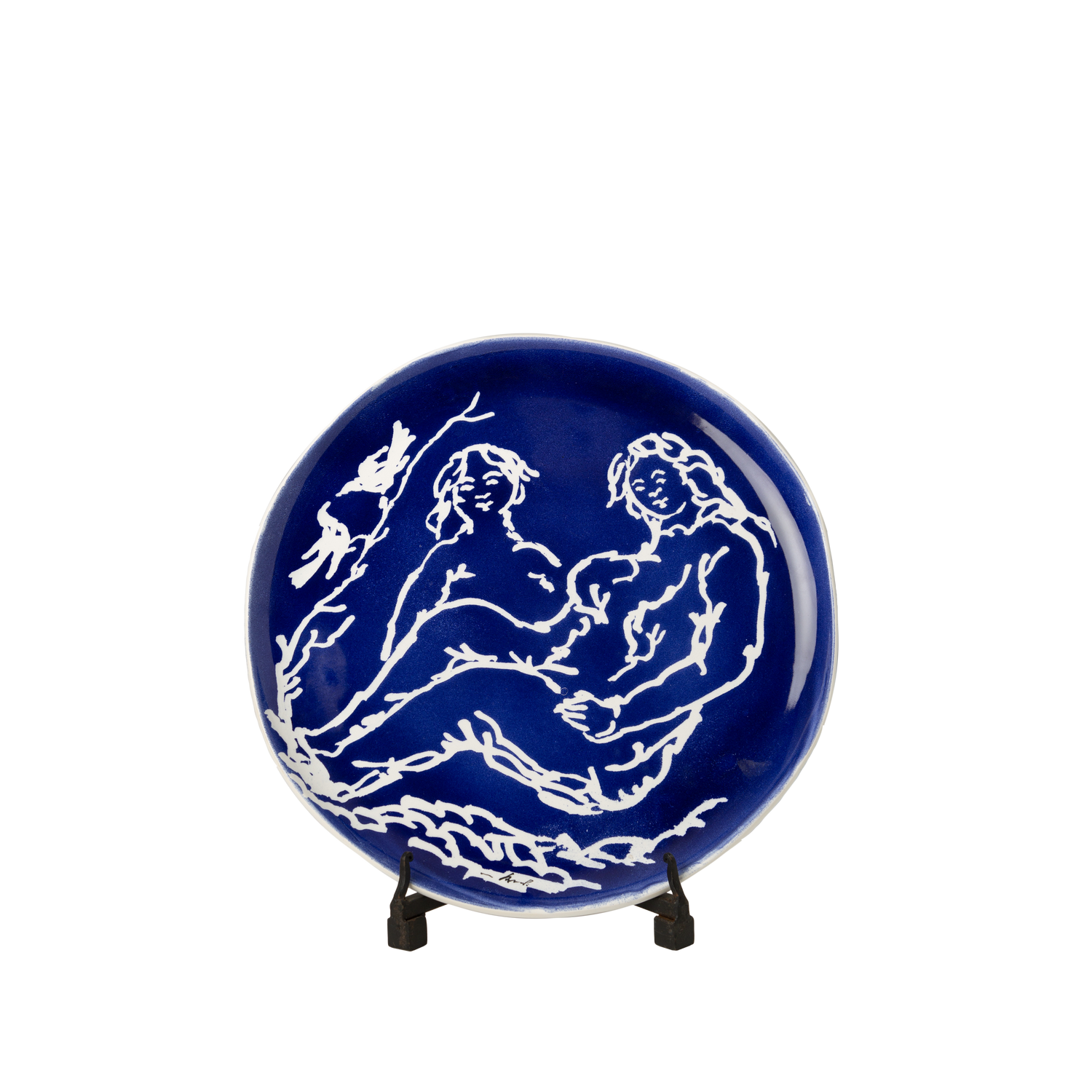 Pablo Round Blue & White Platter-ABIGAILS-ABIGAILS-210004-Decorative Objects-1-France and Son