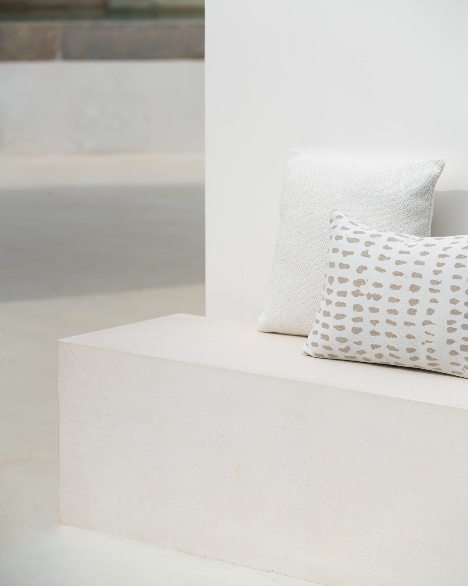 Boucle Light Outdoor Cushion - White