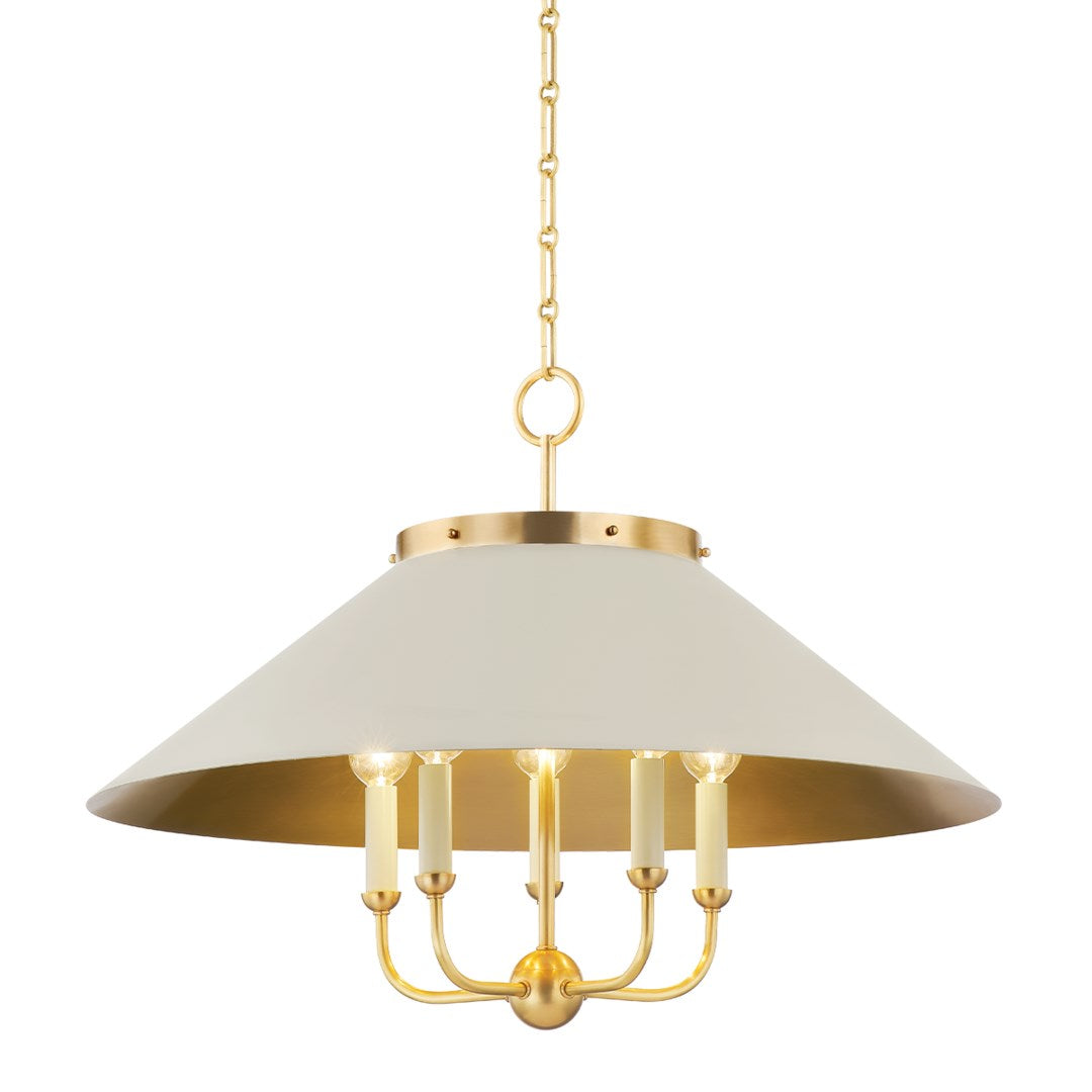 Clivedon Chandelier-Hudson Valley-HVL-MDS1403-AGB/OW-ChandeliersOff-White-2-France and Son