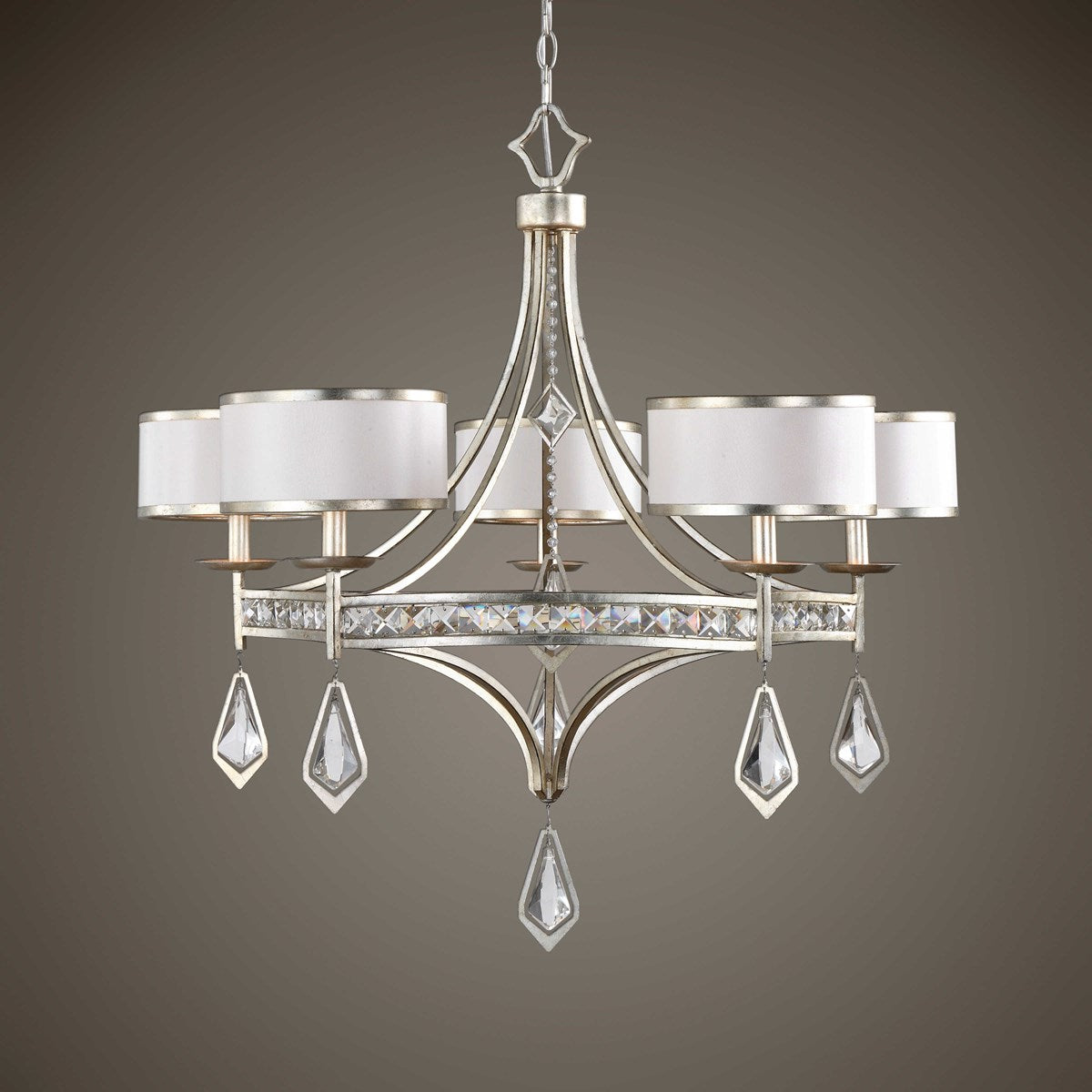 Tamworth 5 Light Silver Champagne Chandelier-Uttermost-UTTM-21268-Chandeliers-3-France and Son