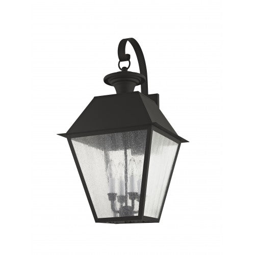 Mansfield 4 Light Outdoor Wall Lantern-Livex Lighting-LIVEX-2172-04-Outdoor Wall SconcesBlack-1-France and Son