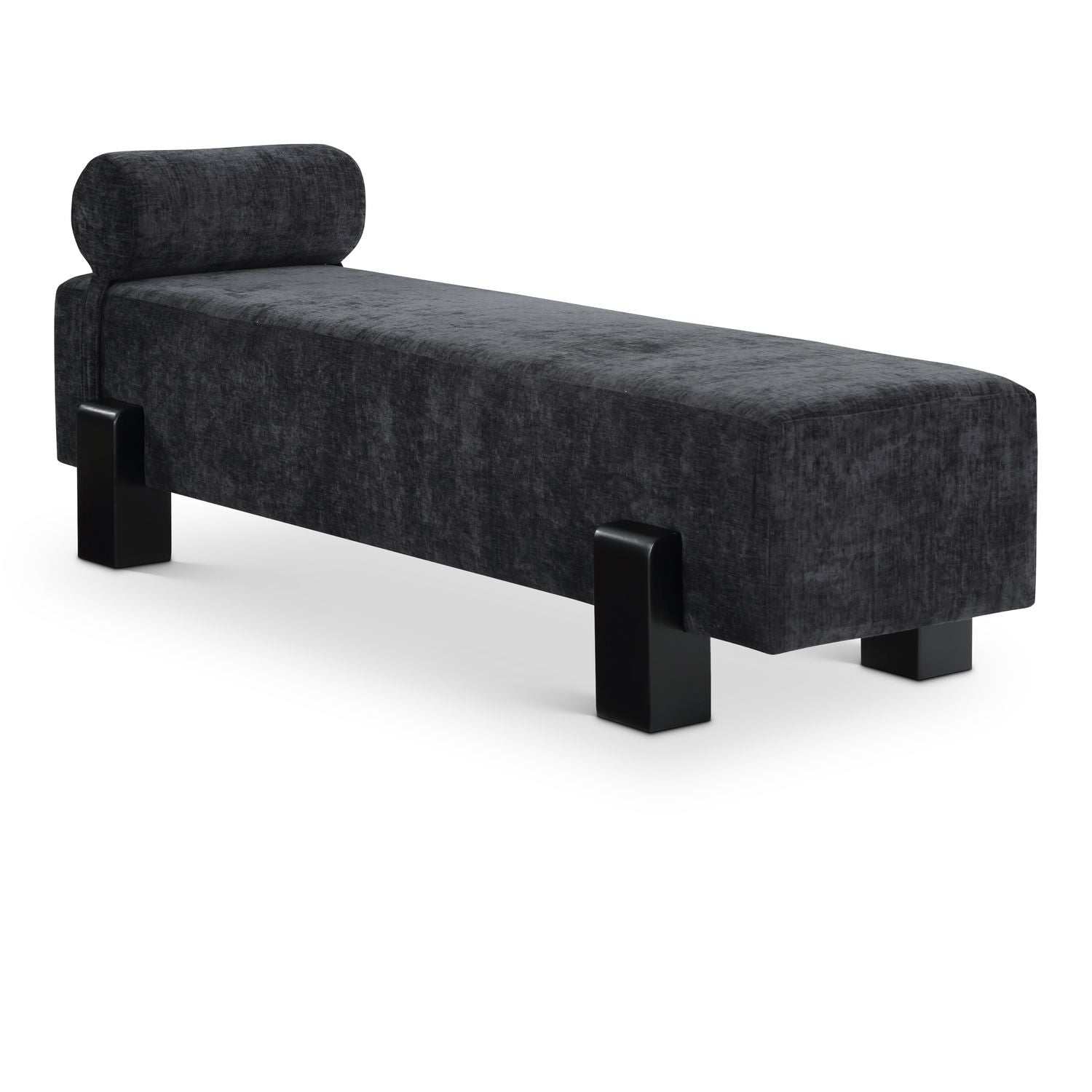 Edison Chenille Fabric Upholstered Bench