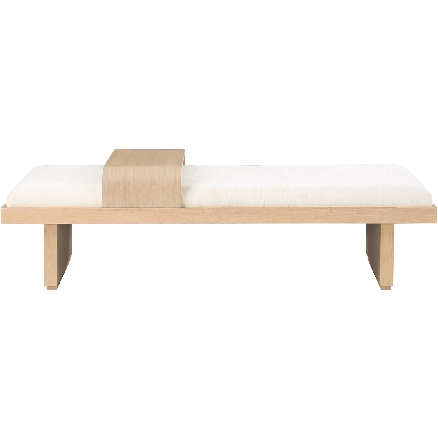 Arlington Chenille Fabric Upholstered Bench — Cream / Natural