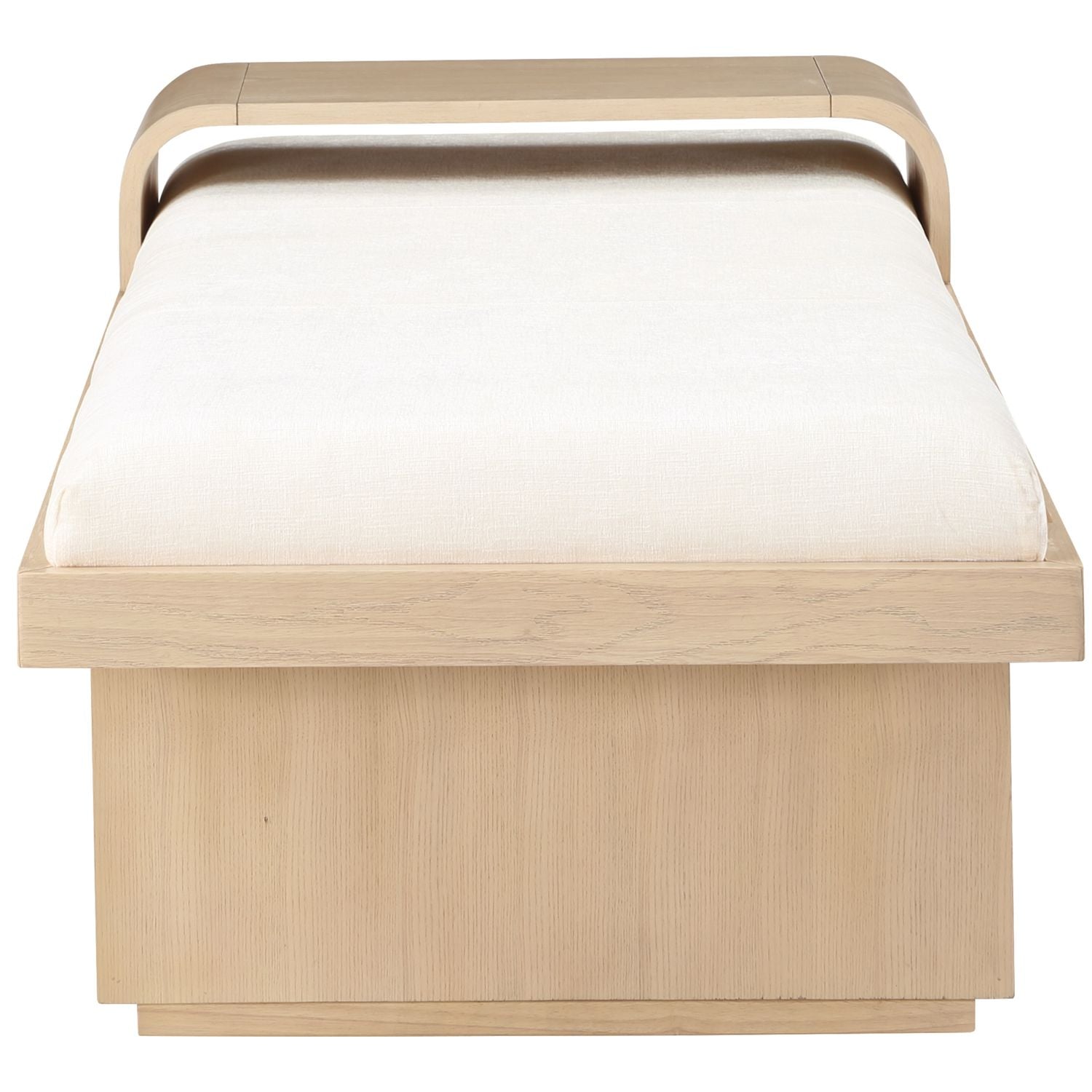 Arlington Chenille Fabric Upholstered Bench — Cream / Natural