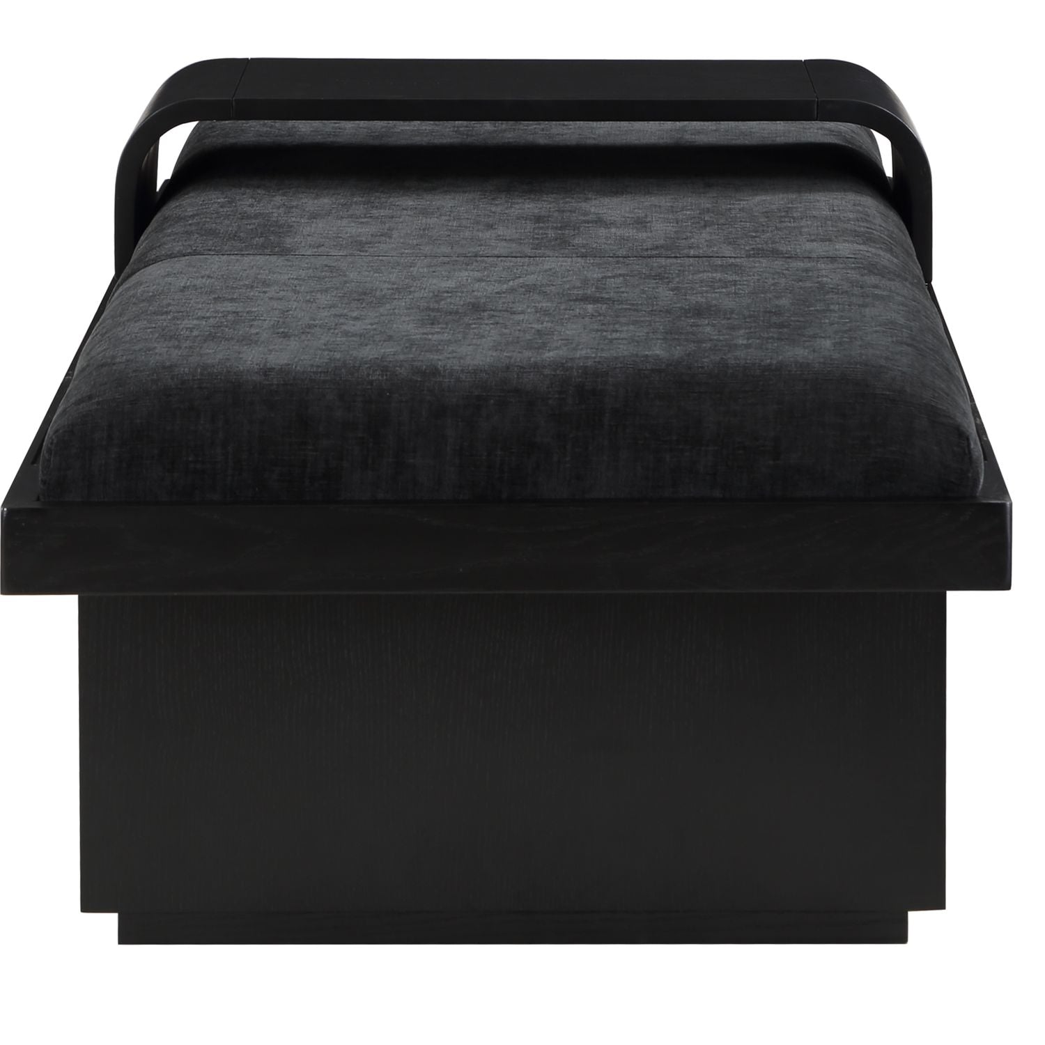 Arlington Chenille Fabric Upholstered Bench — Black / Black