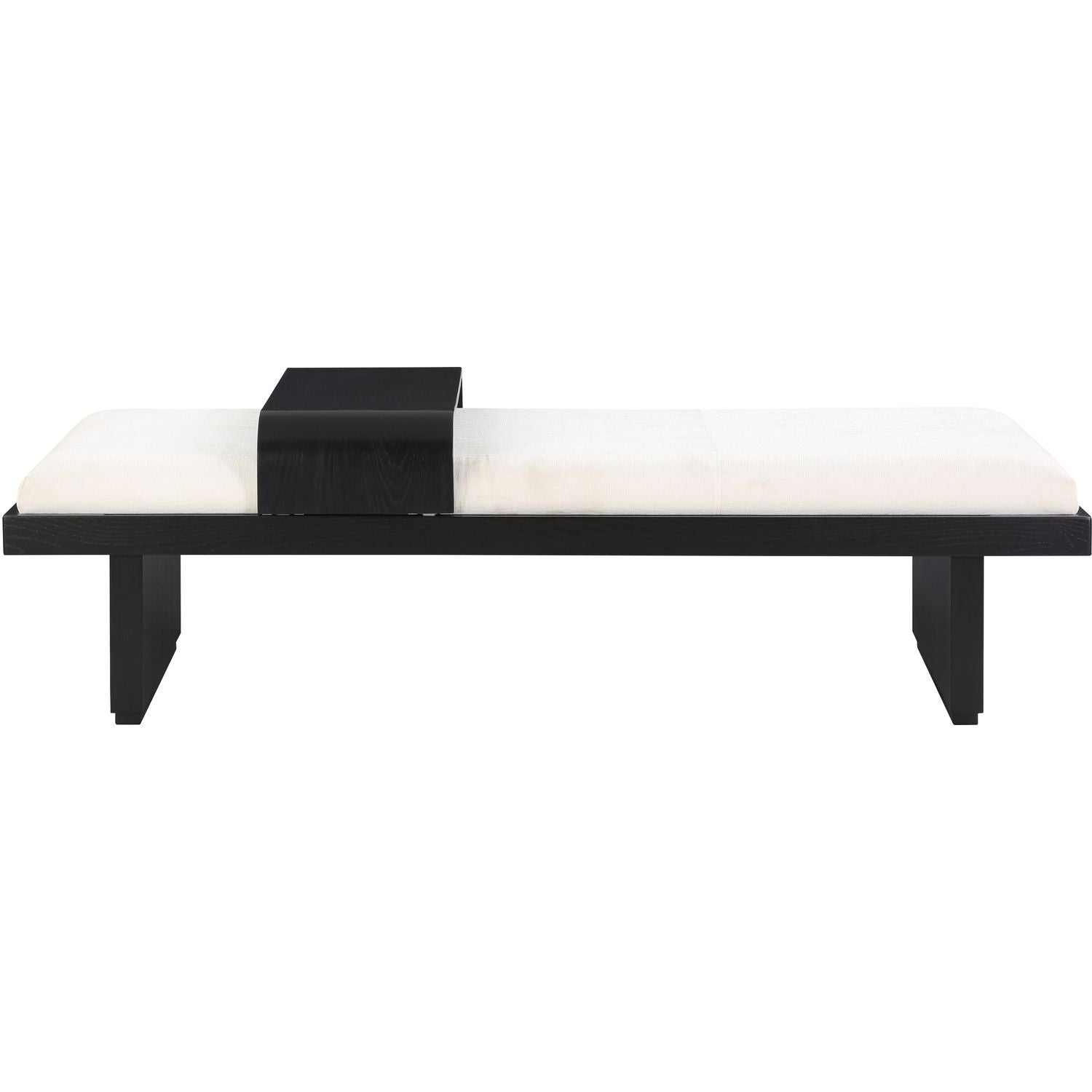 Arlington Chenille Fabric Upholstered Bench — Cream / Black