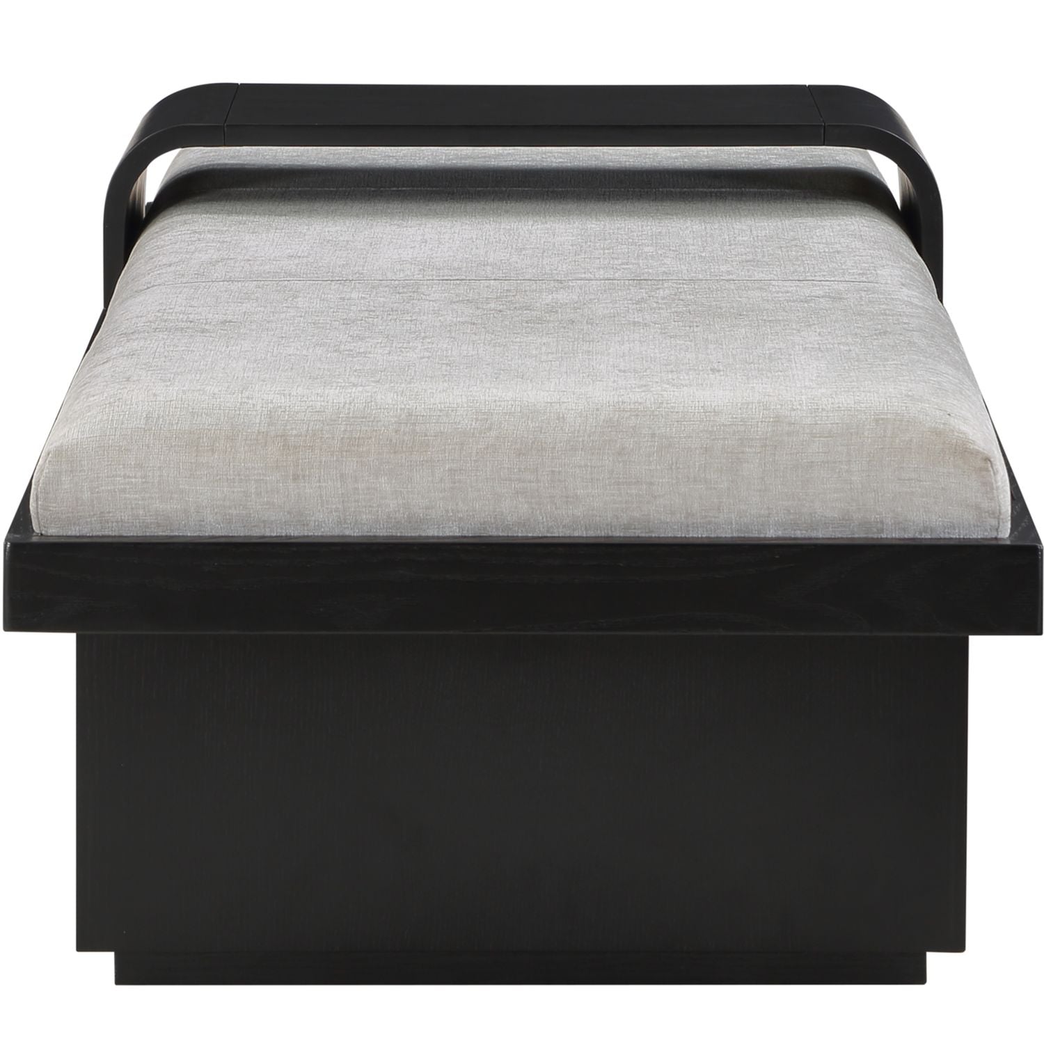 Arlington Chenille Fabric Upholstered Bench — Grey / Black