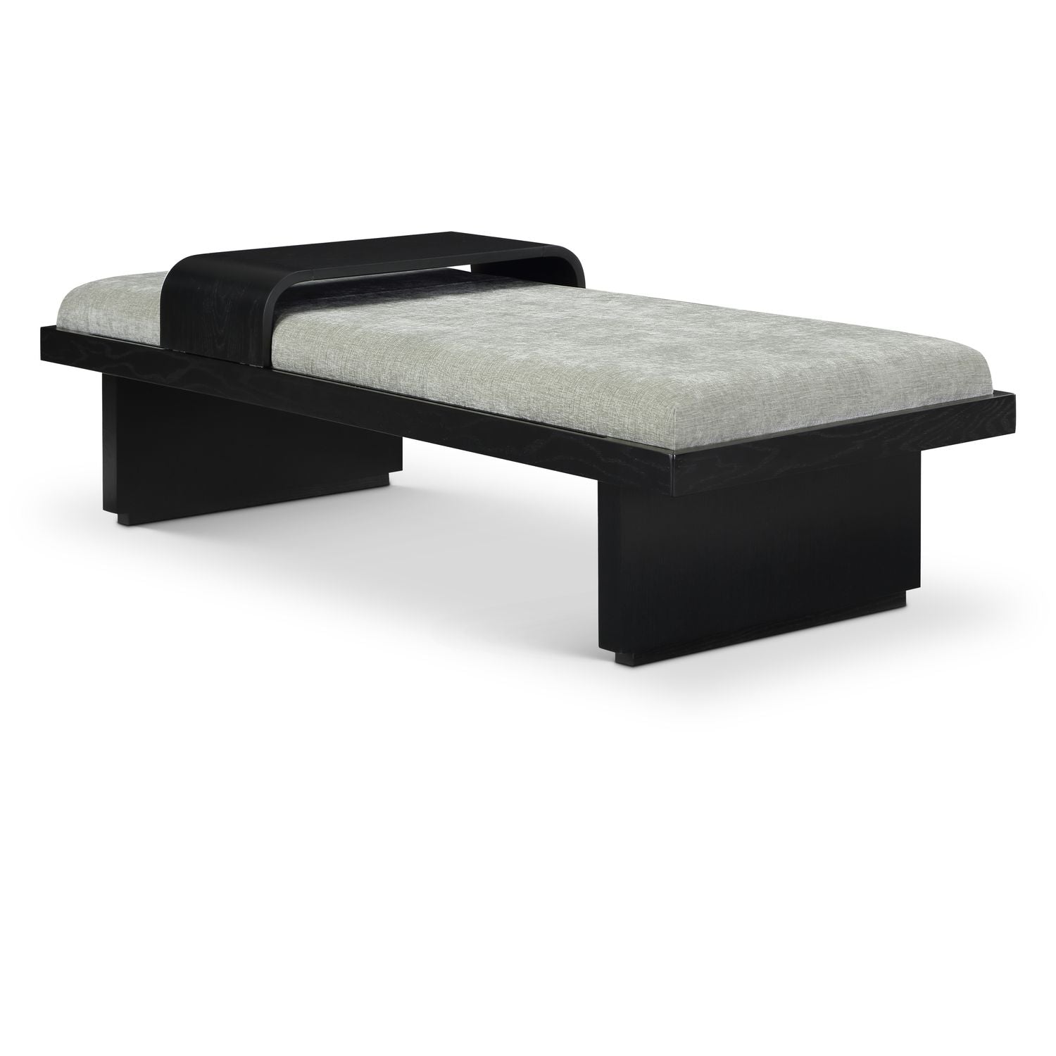 Arlington Chenille Fabric Upholstered Bench — Mint Green / Black