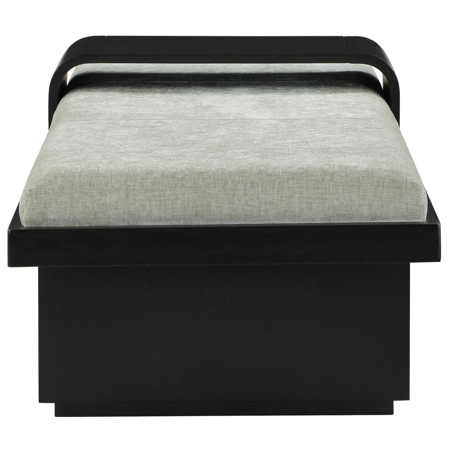 Arlington Chenille Fabric Upholstered Bench — Mint Green / Black