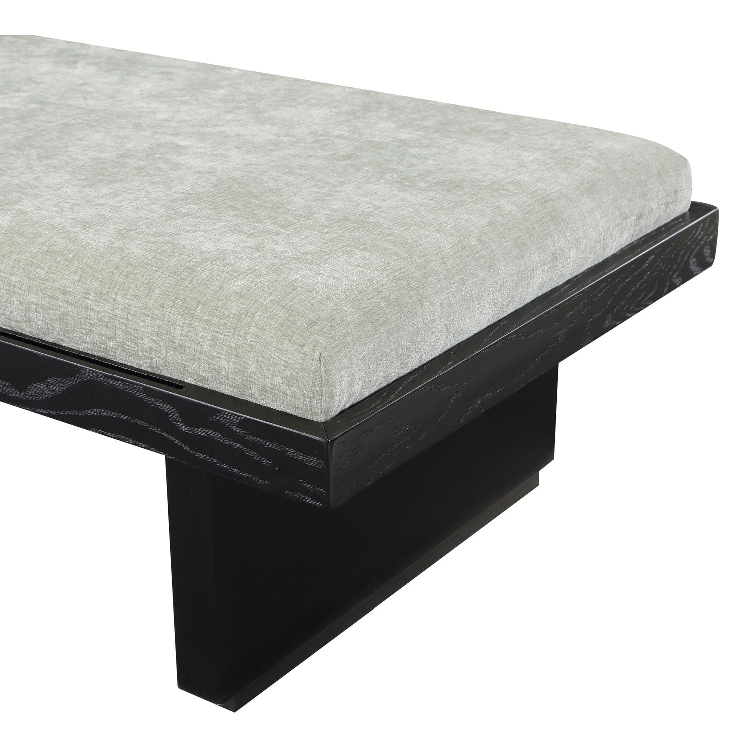 Arlington Chenille Fabric Upholstered Bench — Mint Green / Black