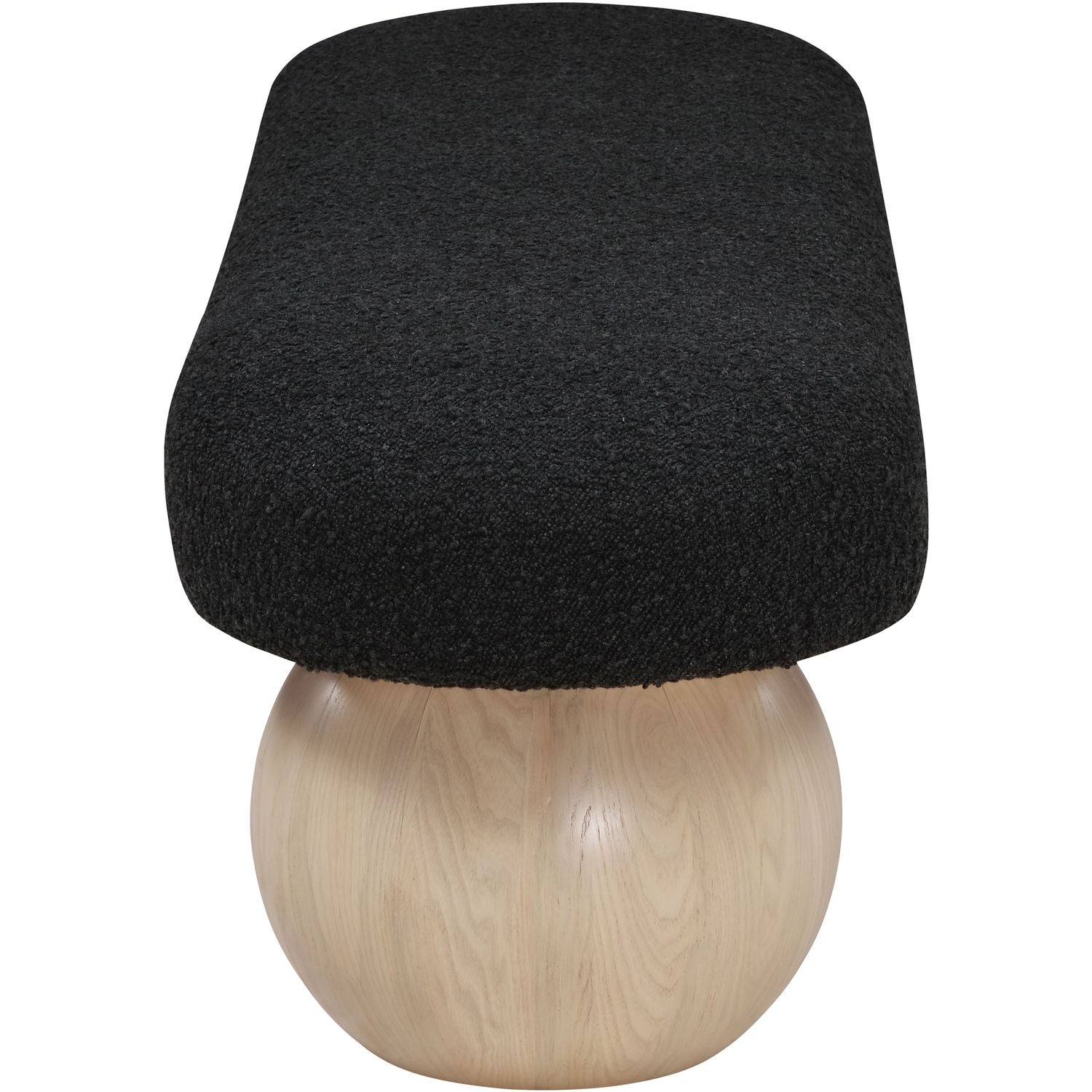Bowie Boucle Fabric Upholstered Bench — Black / Natural