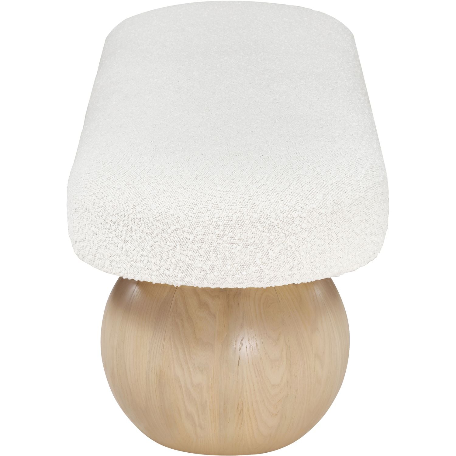 Bowie Boucle Fabric Upholstered Bench — Cream / Natural