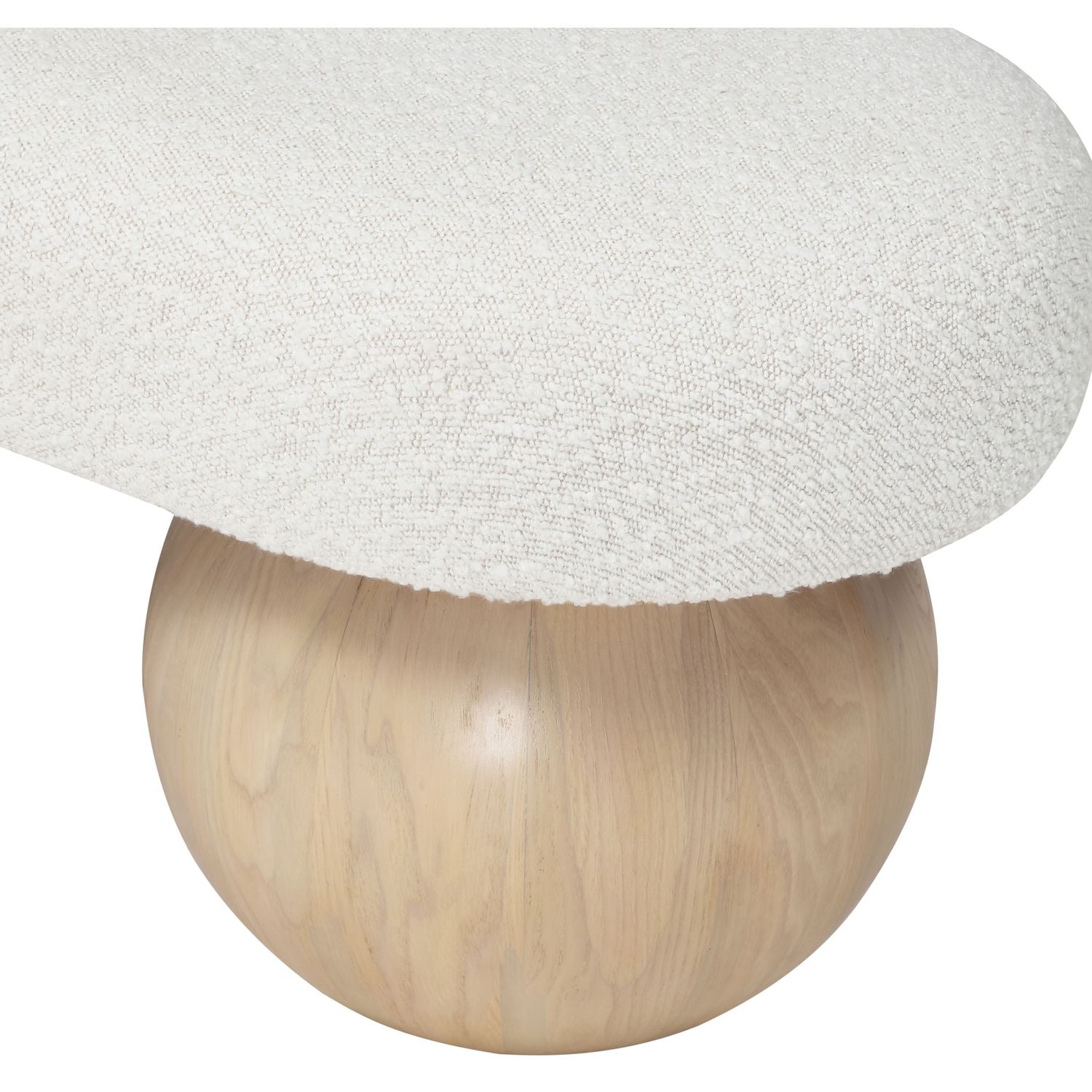 Bowie Boucle Fabric Upholstered Bench — Cream / Natural