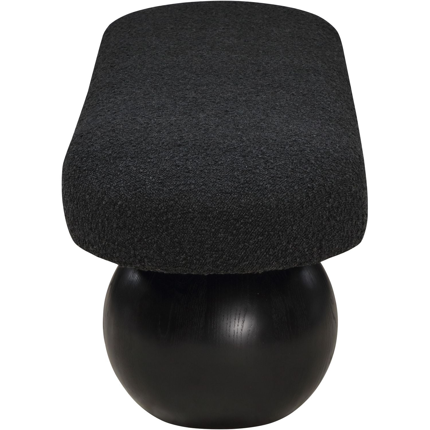 Bowie Boucle Fabric Upholstered Bench — Black / Black