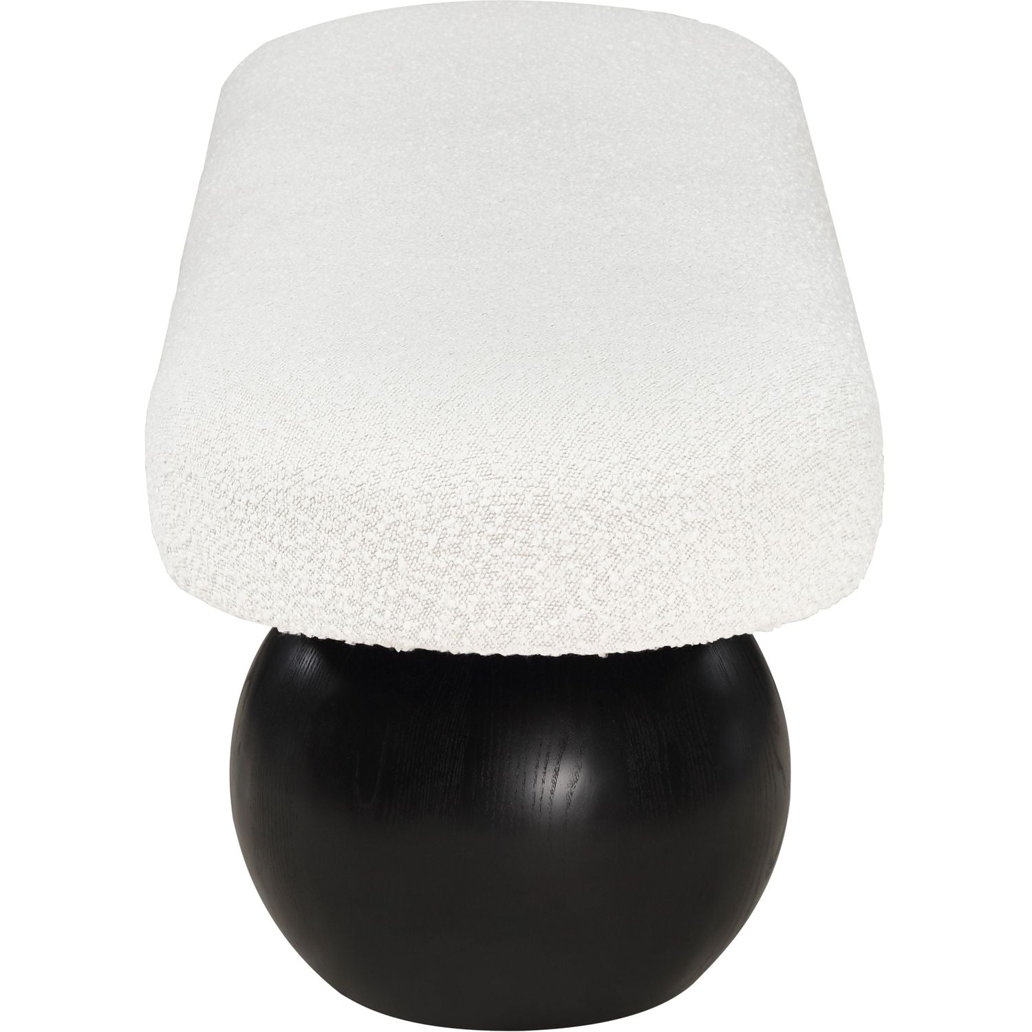 Bowie Boucle Fabric Upholstered Bench — Cream / Black