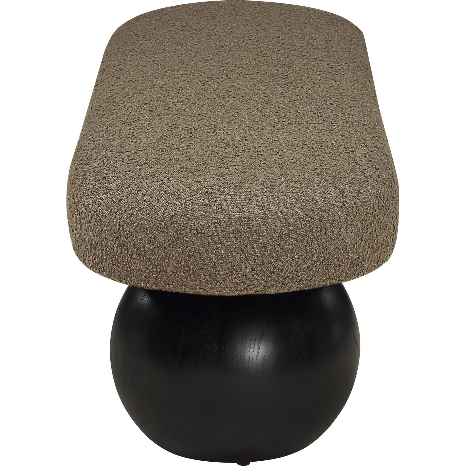 Bowie Boucle Fabric Upholstered Bench — Olive / Black
