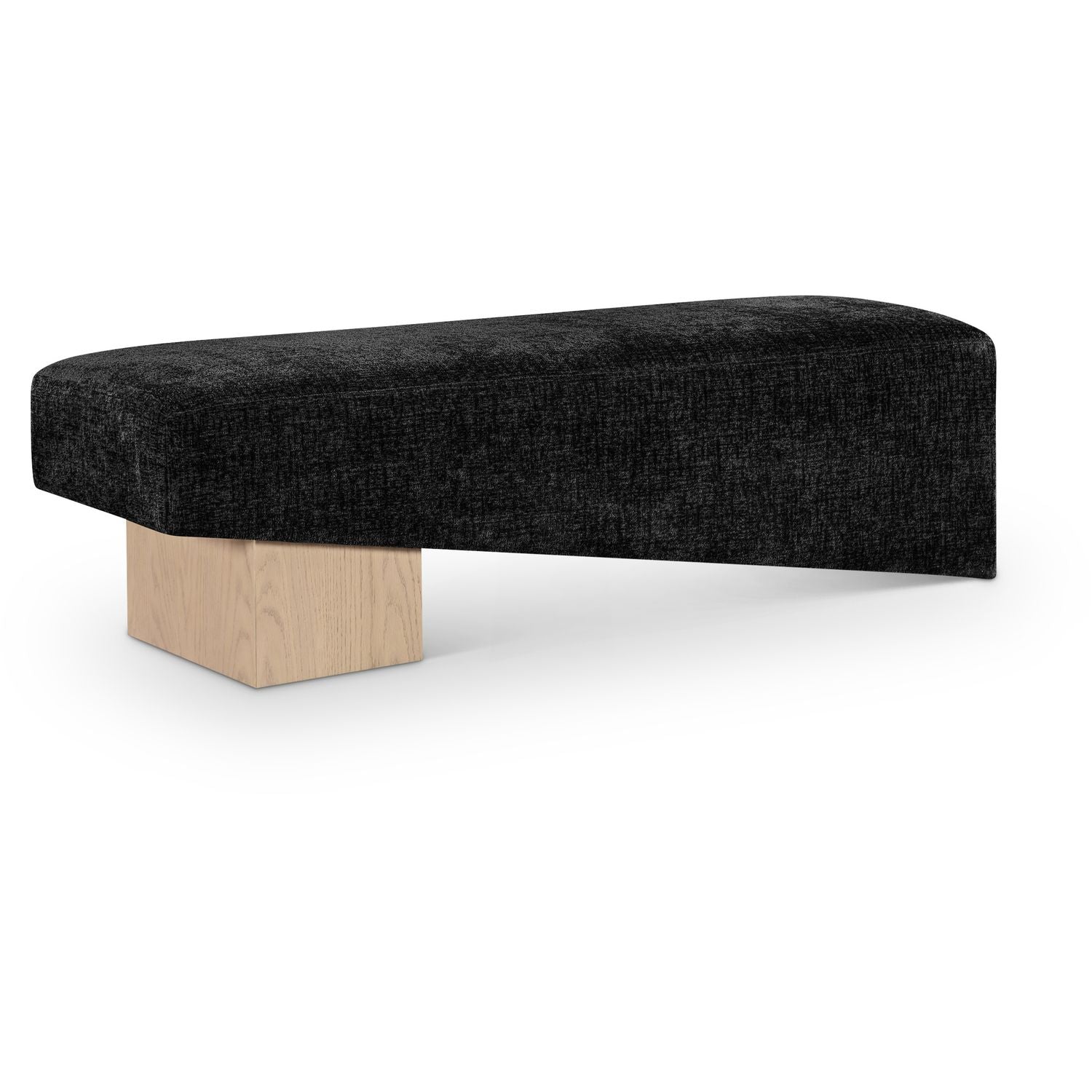 Alora Fabric Upholstered Bench — Black / Natural