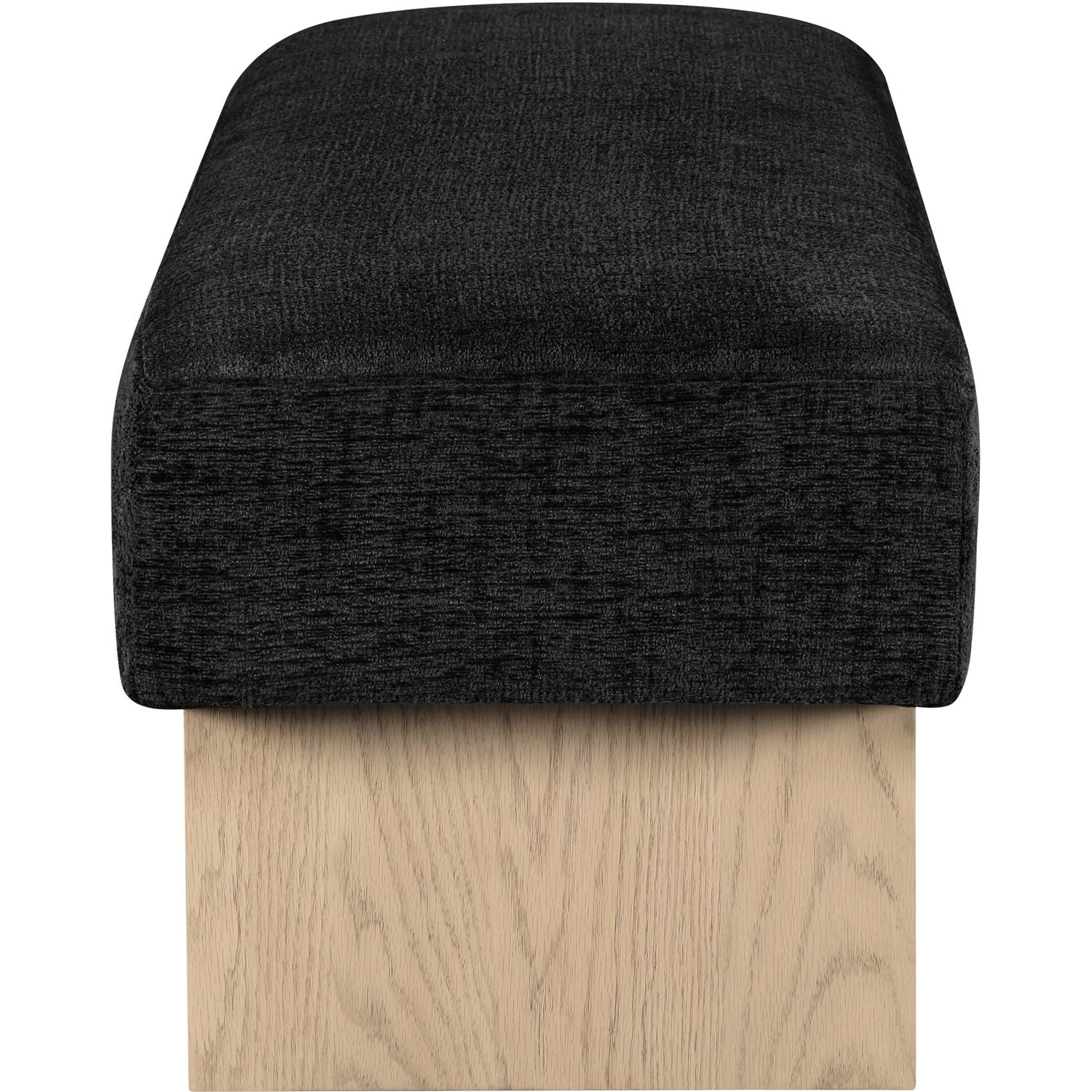 Alora Fabric Upholstered Bench — Black / Natural