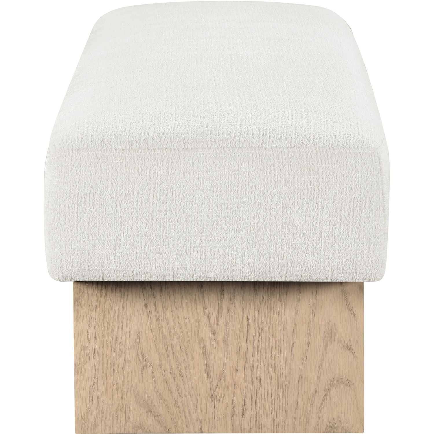 Alora Fabric Upholstered Bench — Cream / Natural
