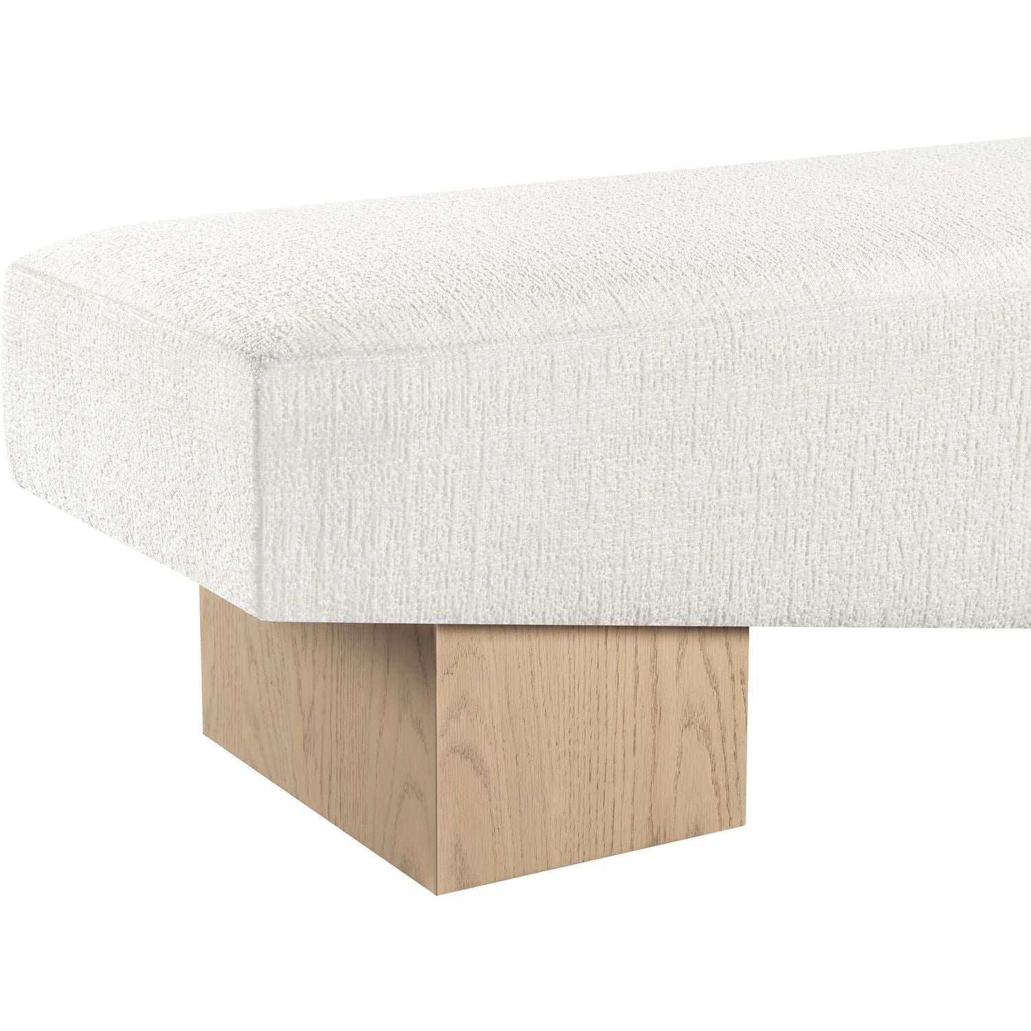 Alora Fabric Upholstered Bench — Cream / Natural