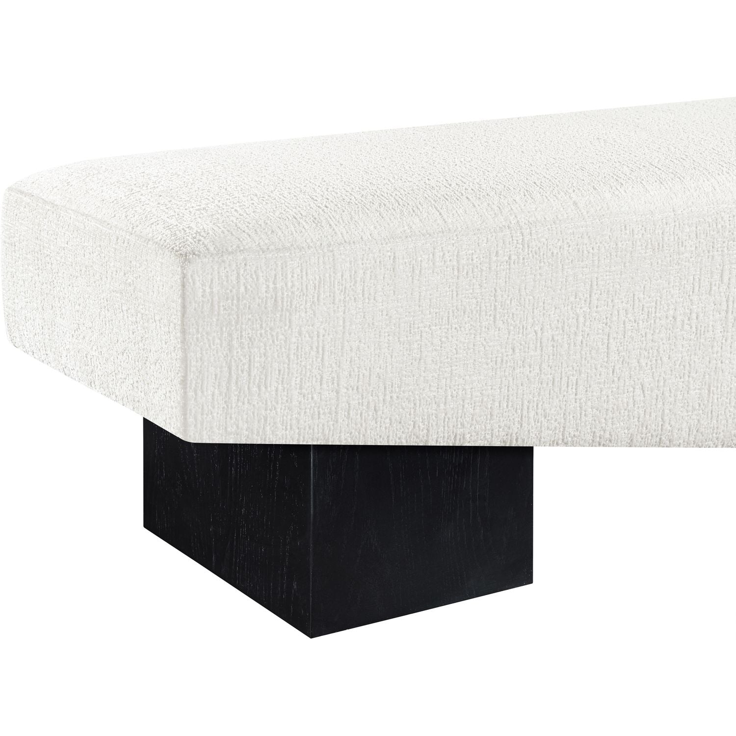Alora Fabric Upholstered Bench — Cream / Black