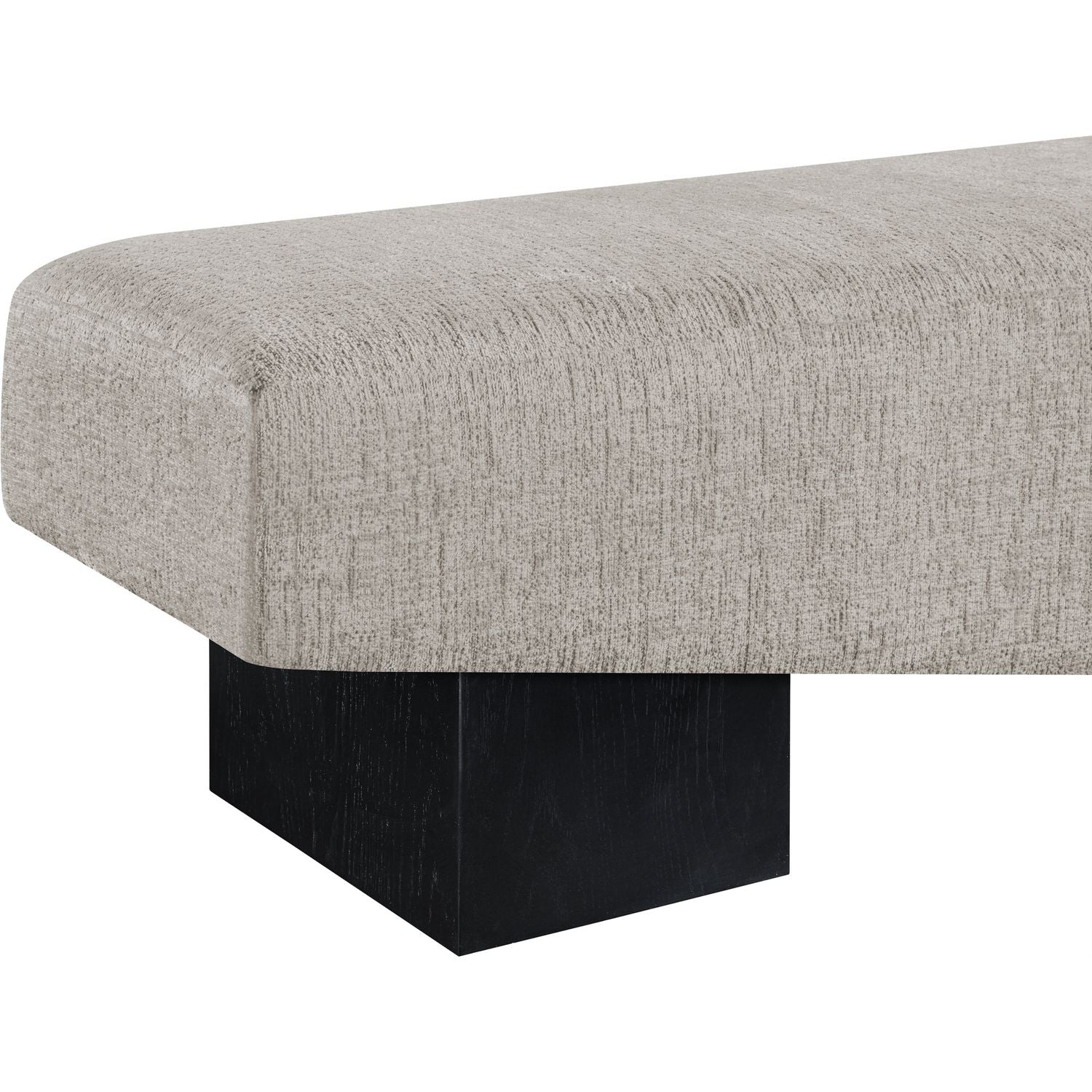 Alora Fabric Upholstered Bench — Grey / Black