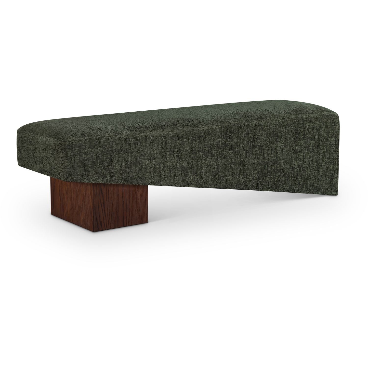 Alora Fabric Upholstered Bench — Green / Brown