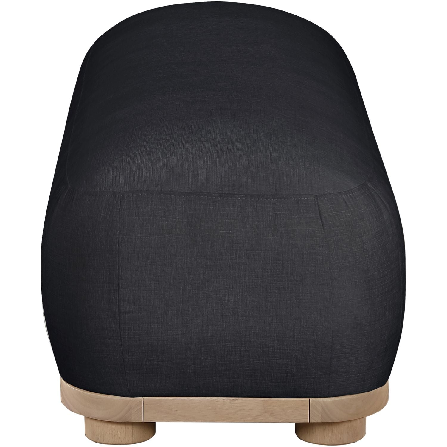 Calum Chenille Fabric Upholstered Bench — Black / Natural