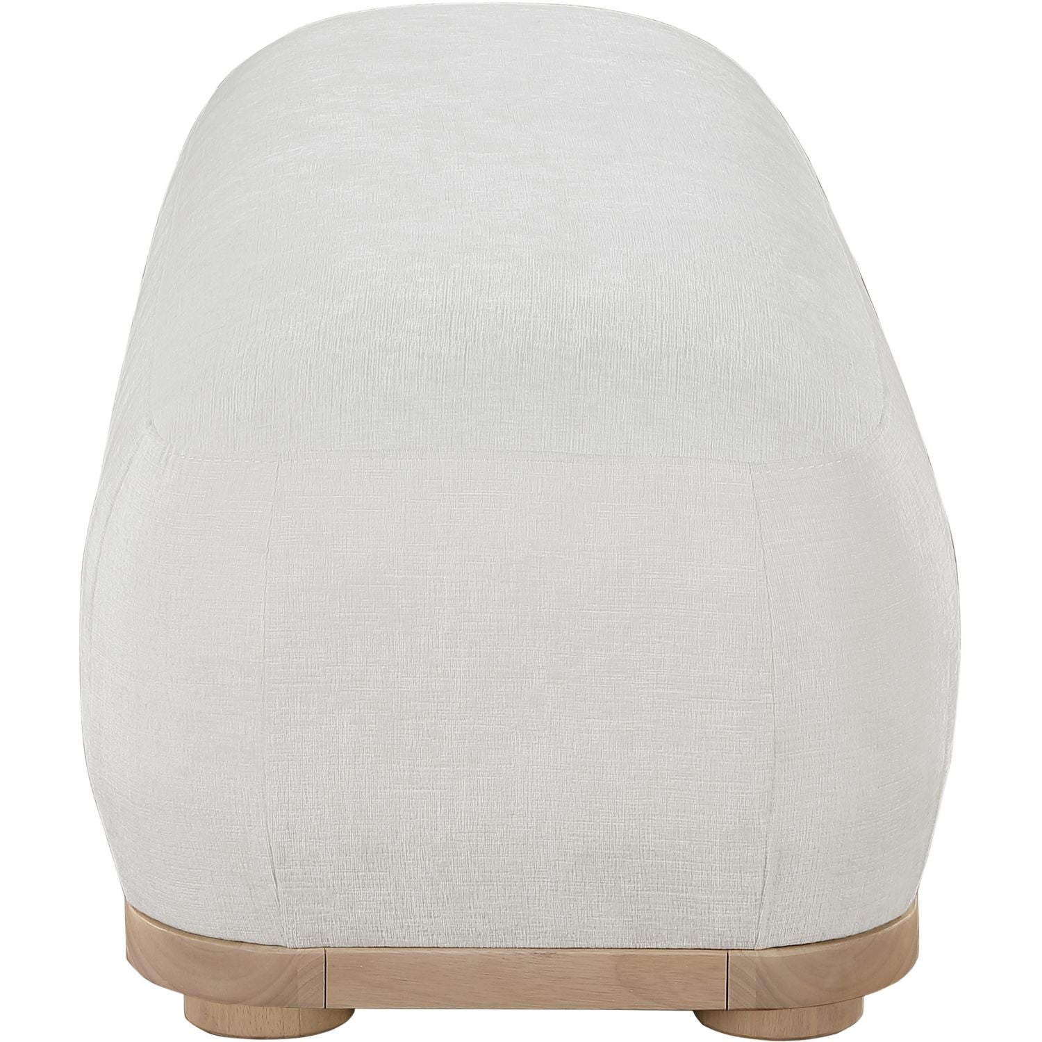 Calum Chenille Fabric Upholstered Bench — Cream / Natural