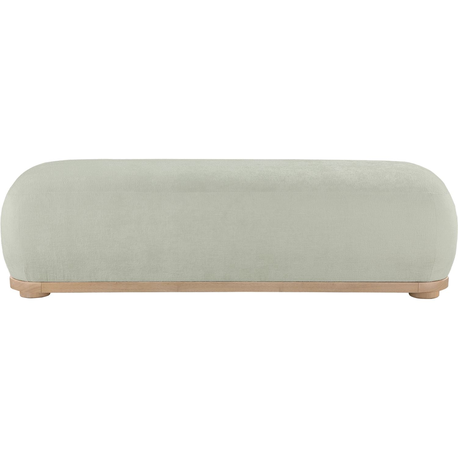 Calum Chenille Fabric Upholstered Bench — Mint / Natural