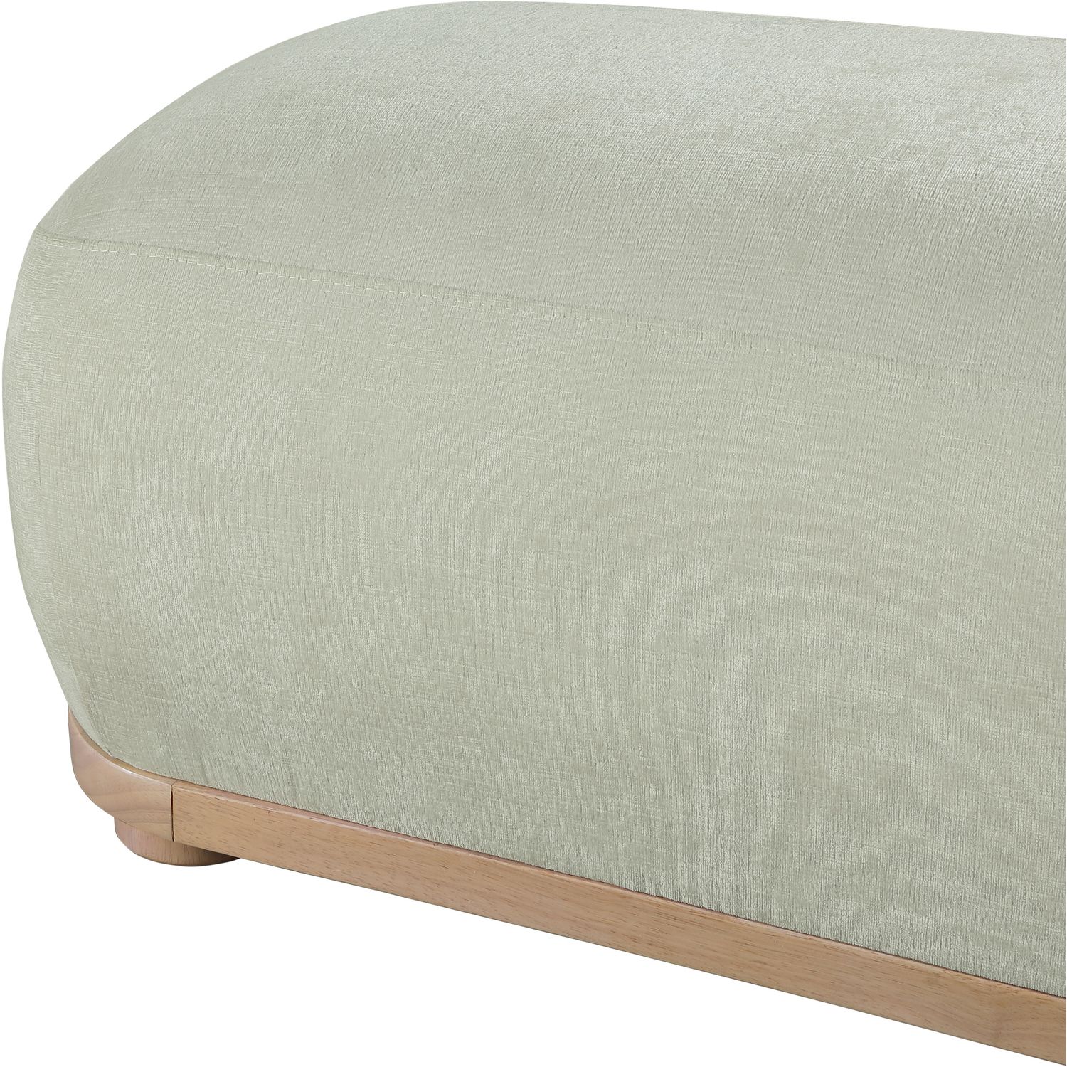 Calum Chenille Fabric Upholstered Bench — Mint / Natural