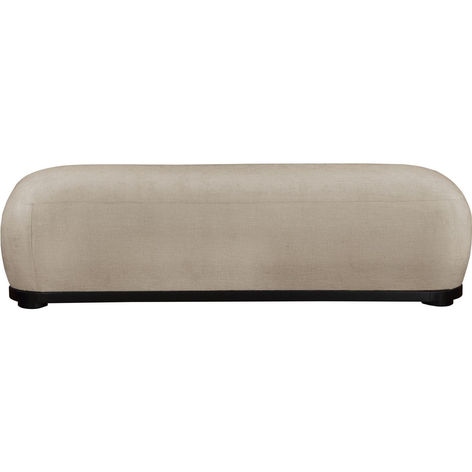 Calum Chenille Fabric Upholstered Bench — Beige / Black