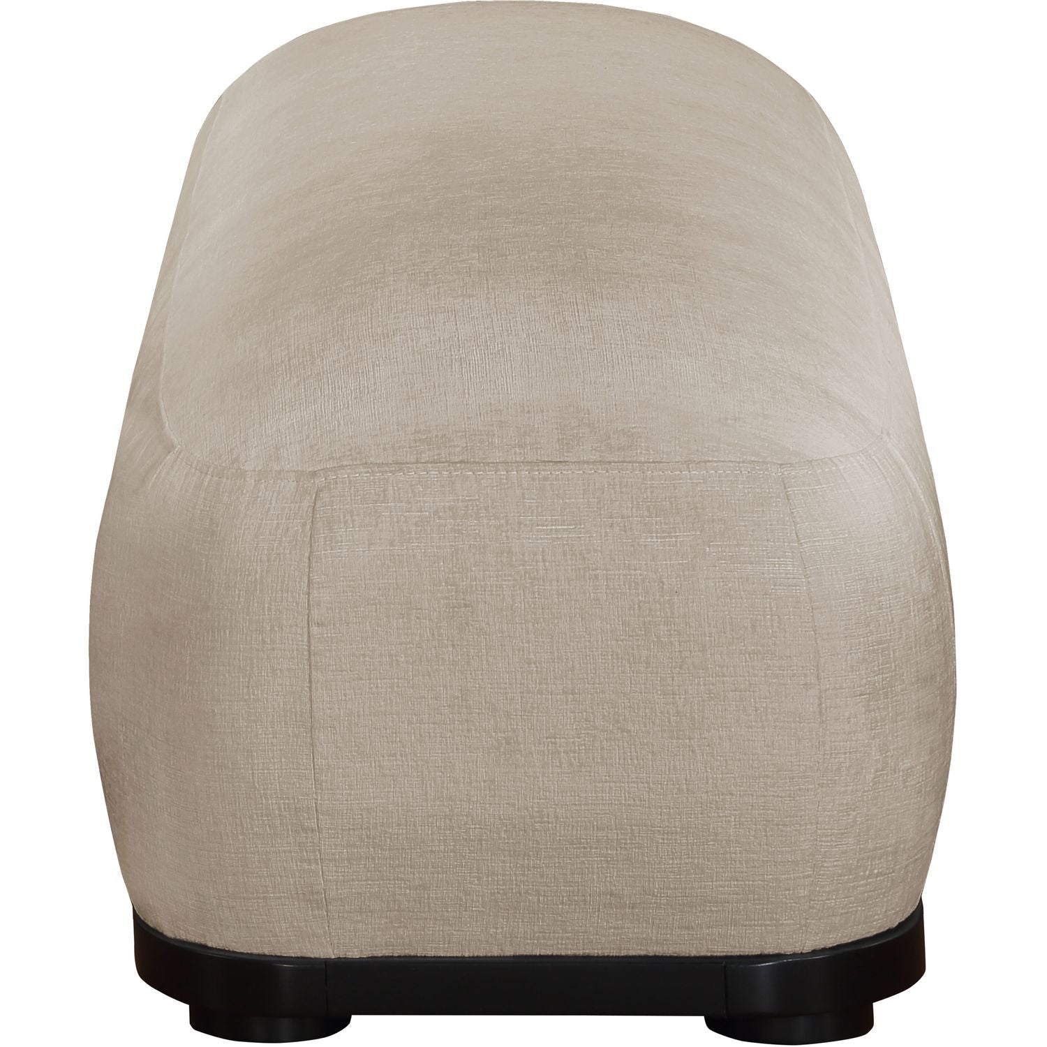 Calum Chenille Fabric Upholstered Bench — Beige / Black