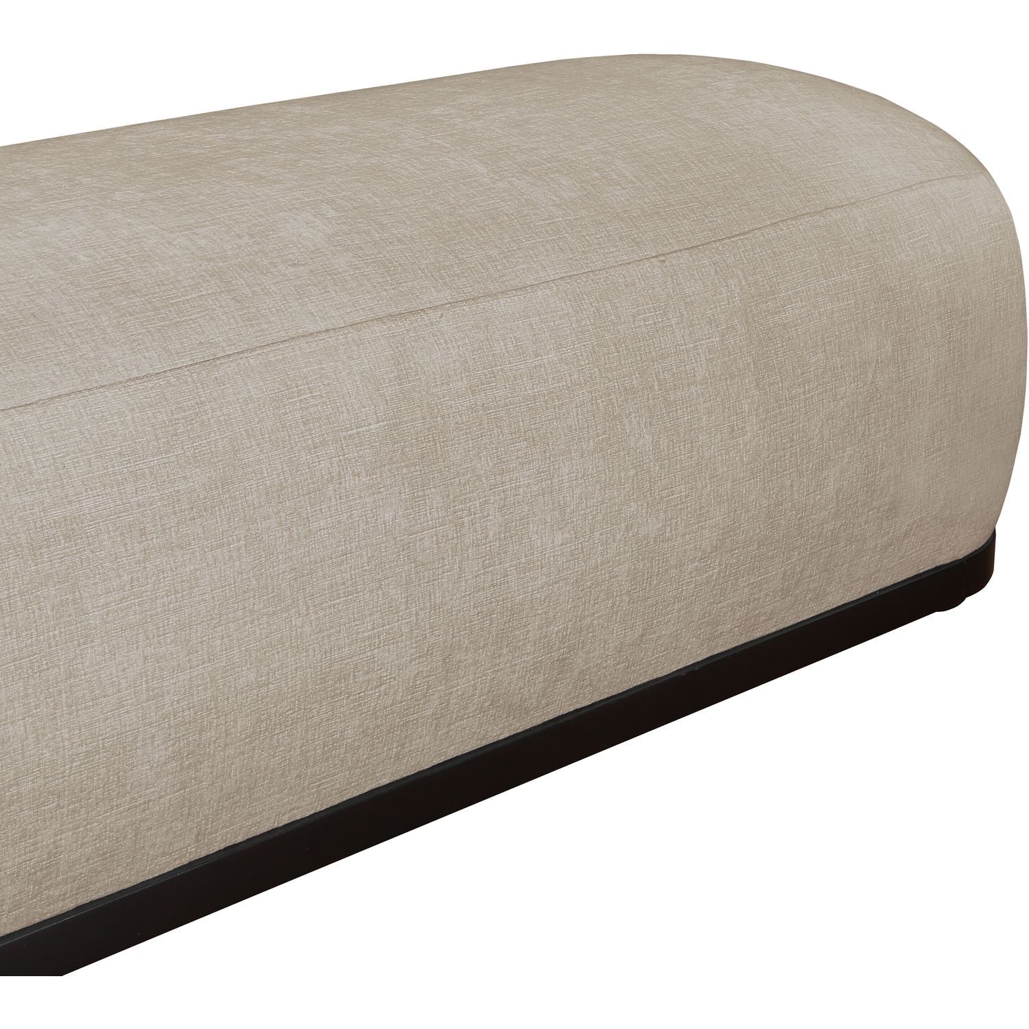Calum Chenille Fabric Upholstered Bench — Beige / Black
