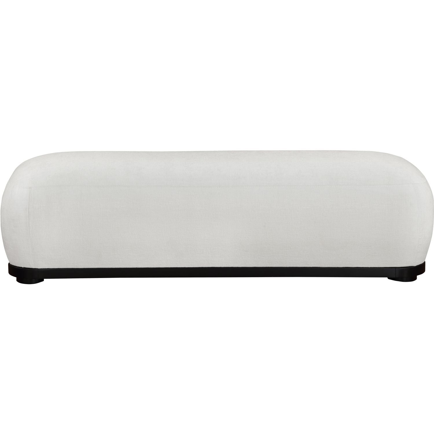 Calum Chenille Fabric Upholstered Bench — Cream / Black