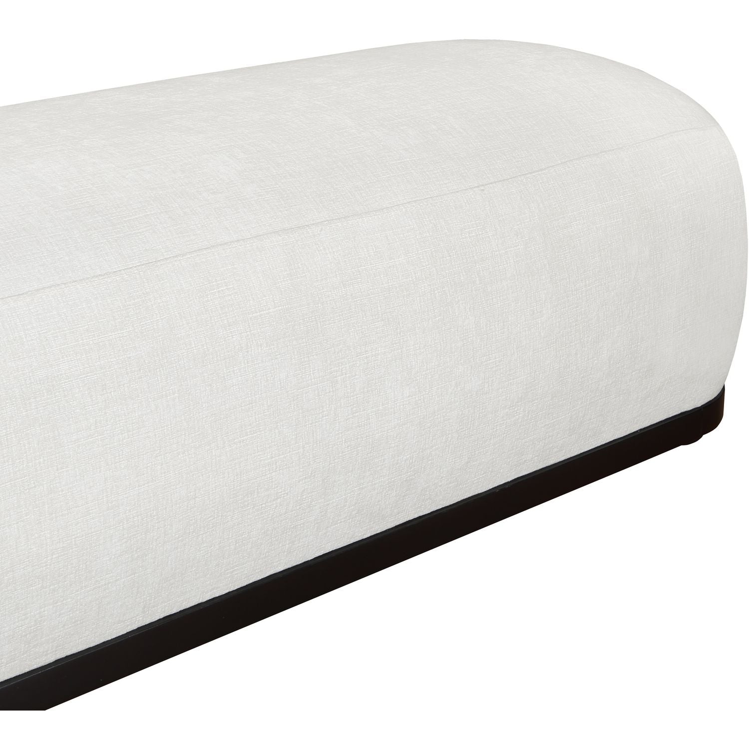 Calum Chenille Fabric Upholstered Bench — Cream / Black