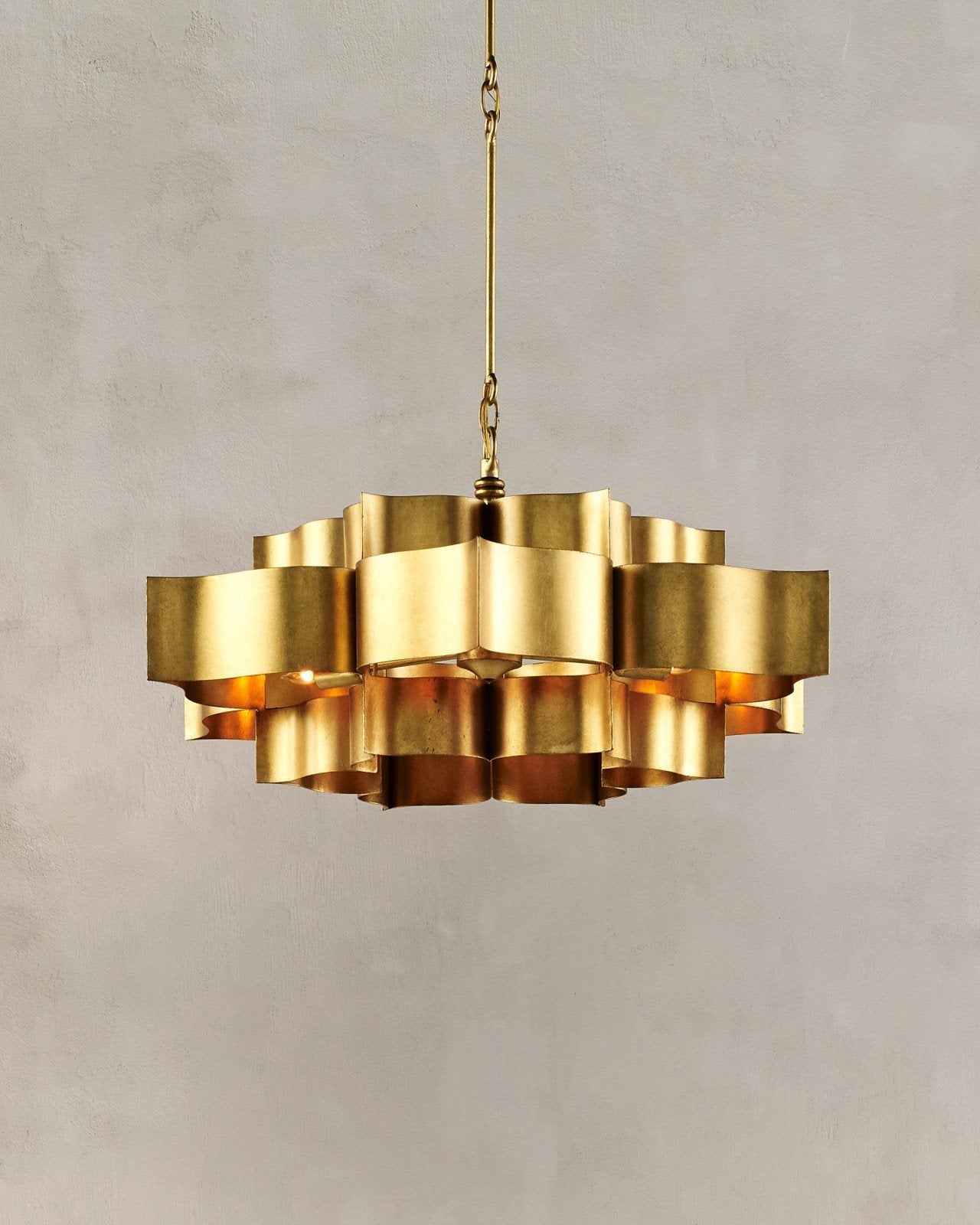 Grand Lotus Small Gold Chandelier