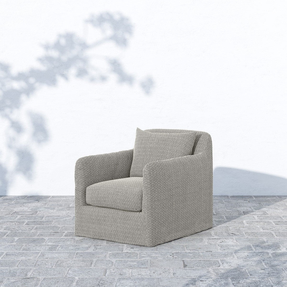 Dade Outdoor Slipcover Swivel Chair - Faye Ash