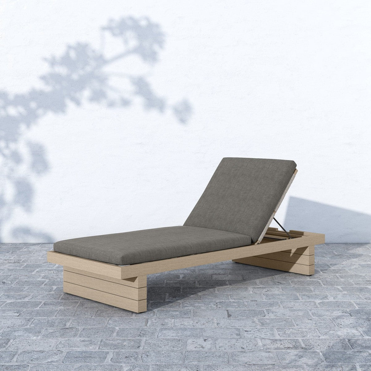 Leroy Outdoor Chaise - Washed Brown - Venao Charcoal